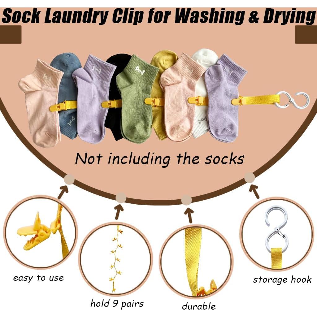 Clip de Lavandería para Calcetines Josuyofo - 2 PCS Amarillo