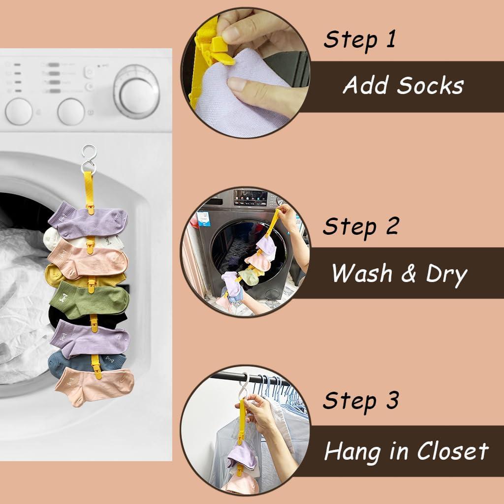 Clip de Lavandería para Calcetines Josuyofo - 2 PCS Amarillo