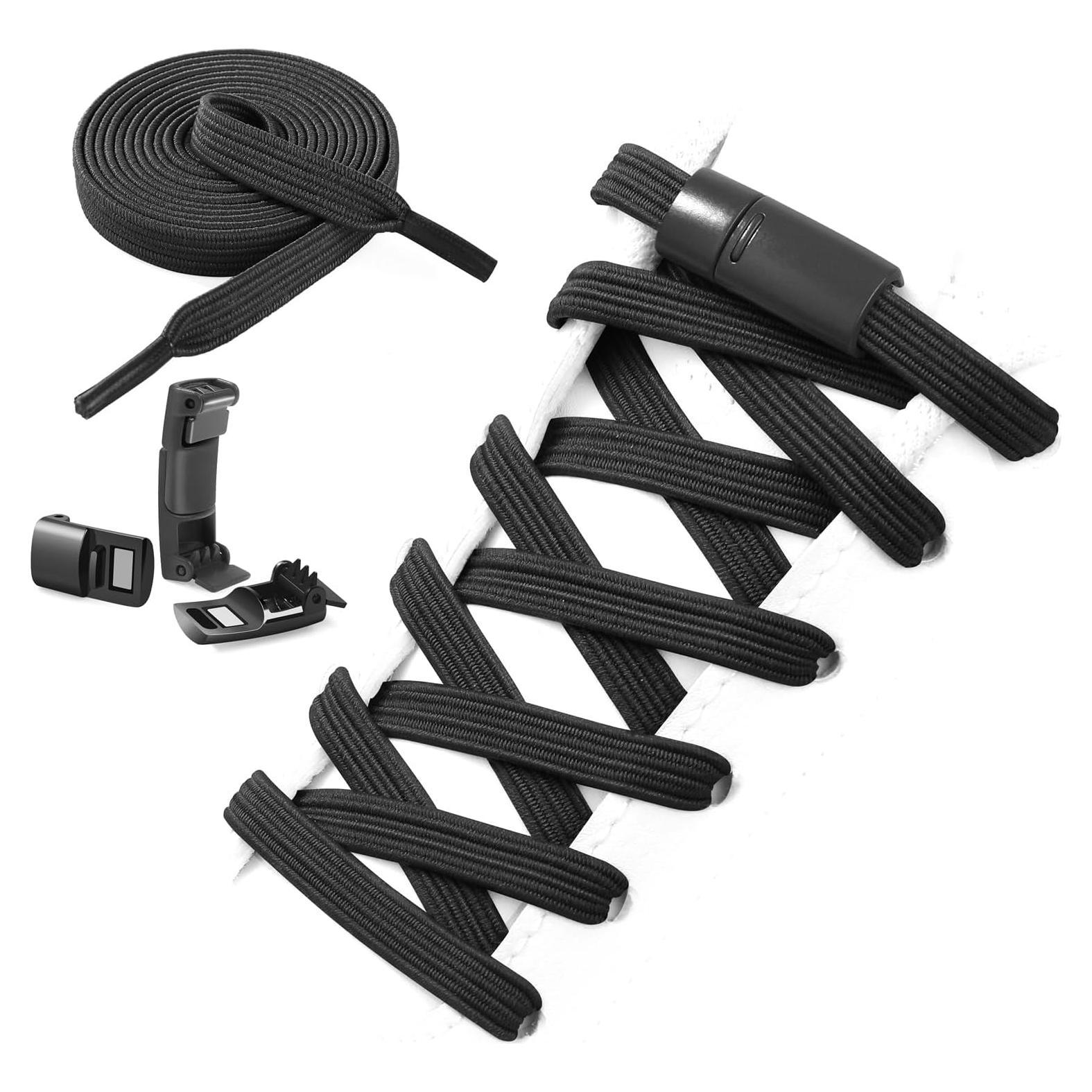 Cordones Elásticos Sin Nudos para Zapatillas - Negro