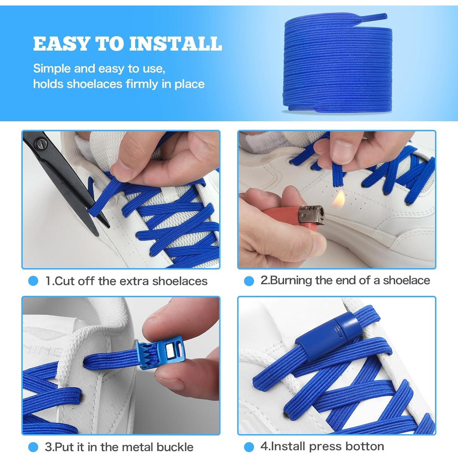 Cordones Elásticos Sin Nudos para Zapatillas - Negro