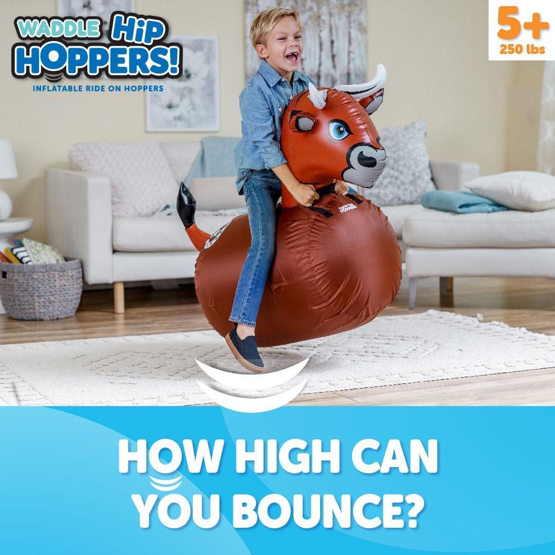 Saltador Inflable WADDLE Toro Marrón 113 kg para Niños