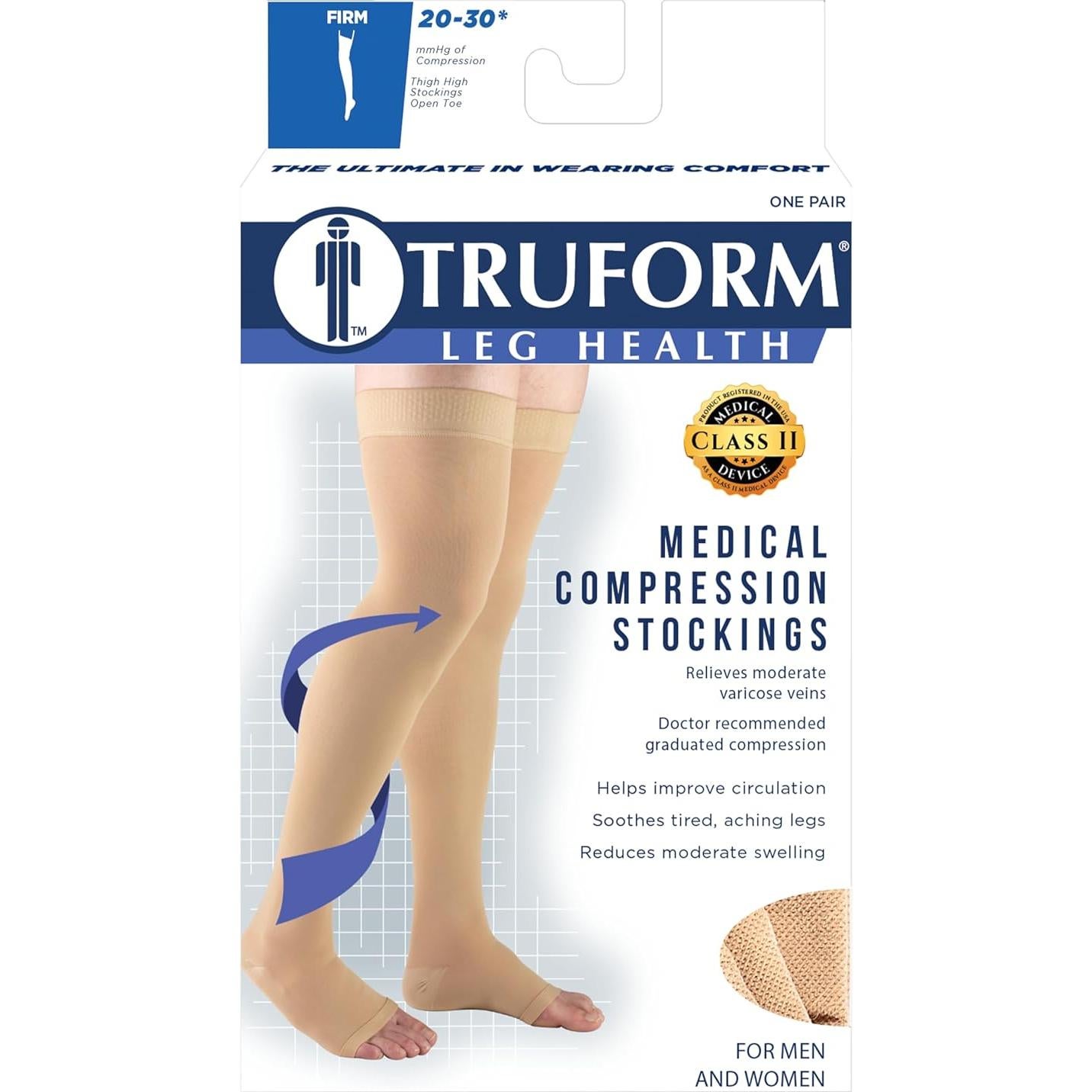 Medias de Compresión Truform 20-30 mmHg Unisex Beige Mediano