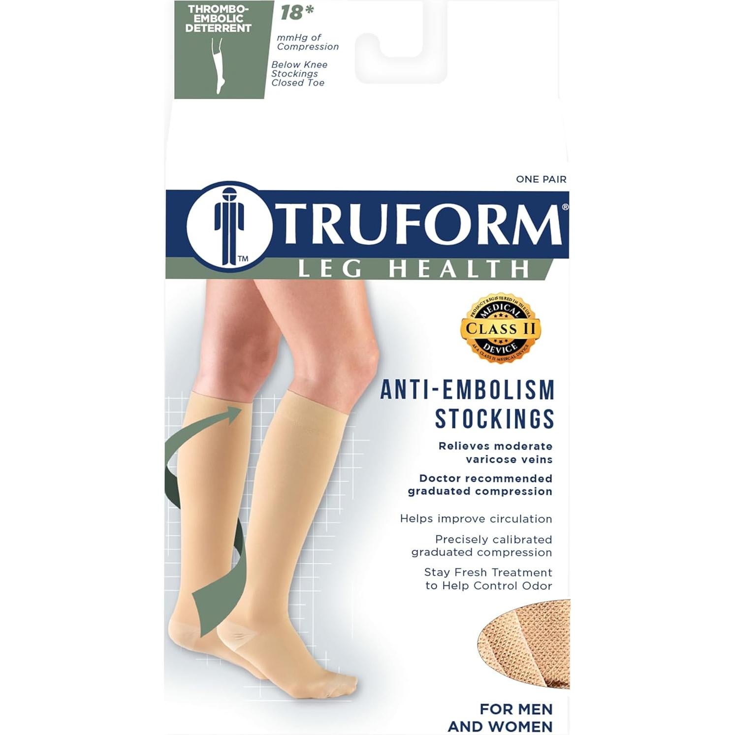 Medias Quirúrgicas Truform 8808, Compresión 18 mmHg, Negro, Mediana