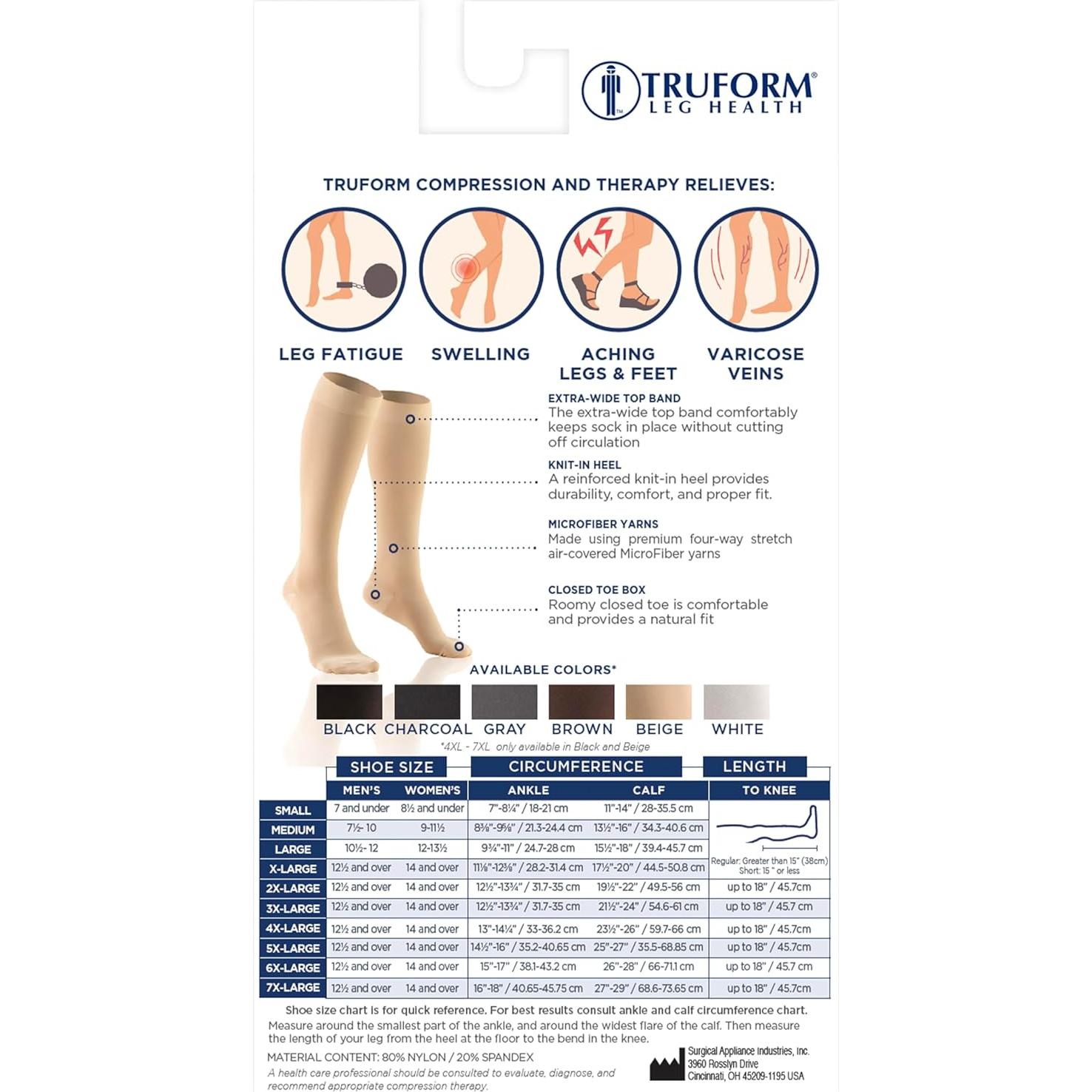Medias de Compresión Truform 8865 20-30 mmHg Beige Grande