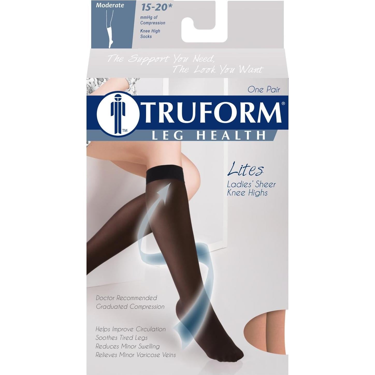 Medias de Compresión Truform 1773 para Mujeres, 15-20 mmHg, Nude