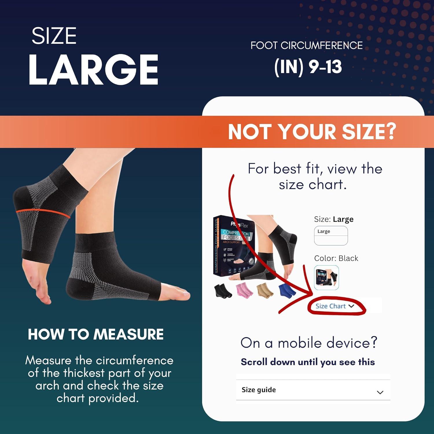 Calcetines de compresión PhysFlex para fascitis plantar - 1 par