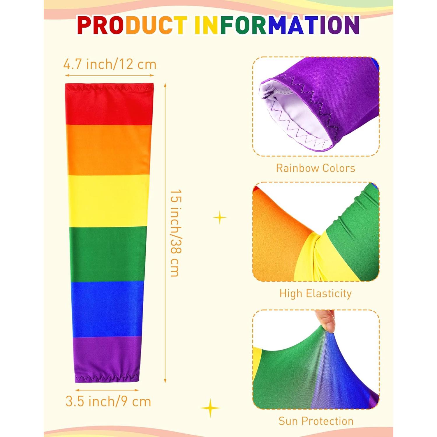 6 Pares Mangas de Brazo Arcoíris Shyyween - Protección Solar LGBT