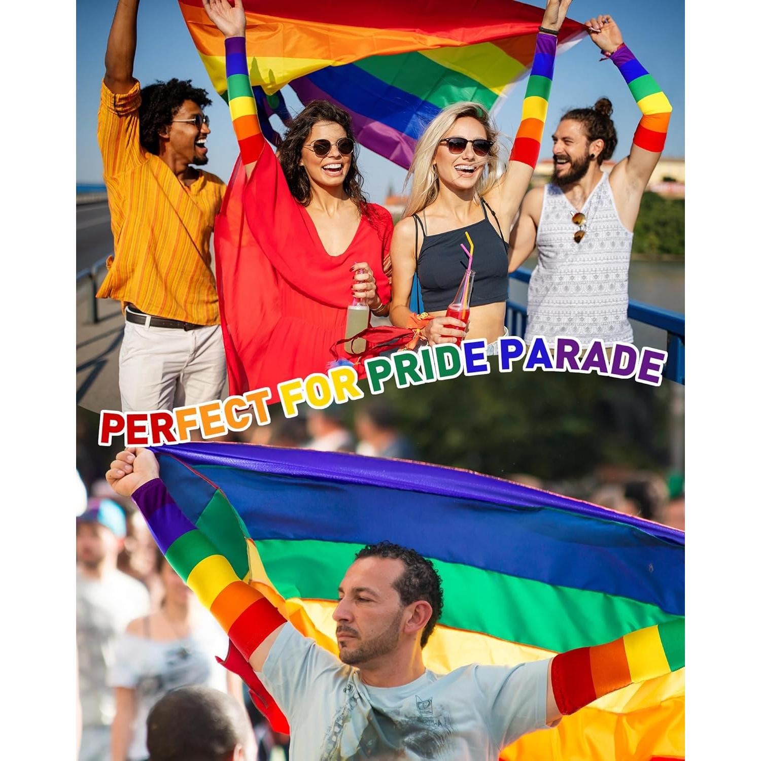 6 Pares Mangas de Brazo Arcoíris Shyyween - Protección Solar LGBT