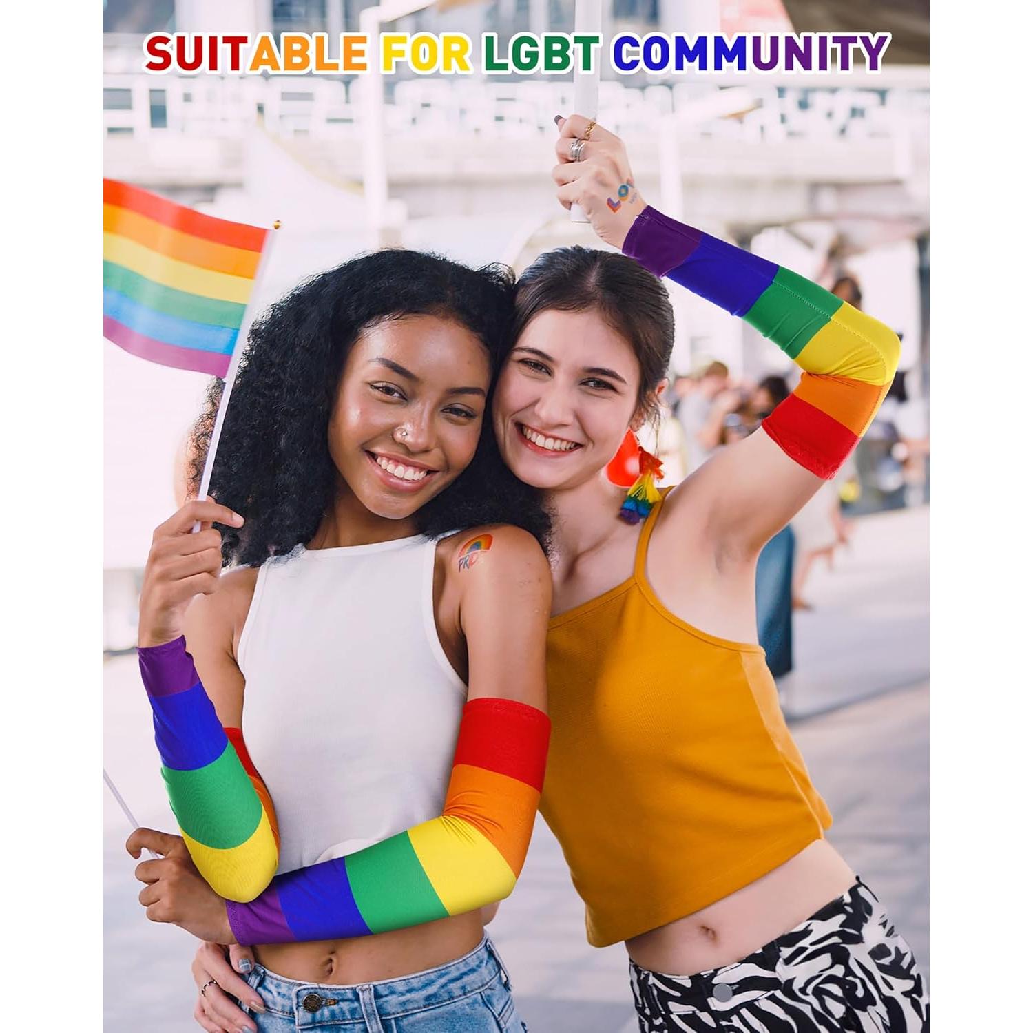 6 Pares Mangas de Brazo Arcoíris Shyyween - Protección Solar LGBT