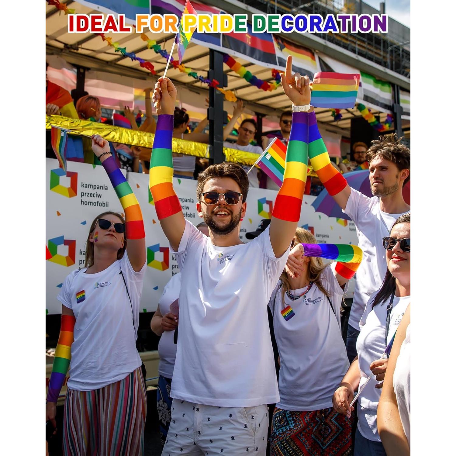 6 Pares Mangas de Brazo Arcoíris Shyyween - Protección Solar LGBT