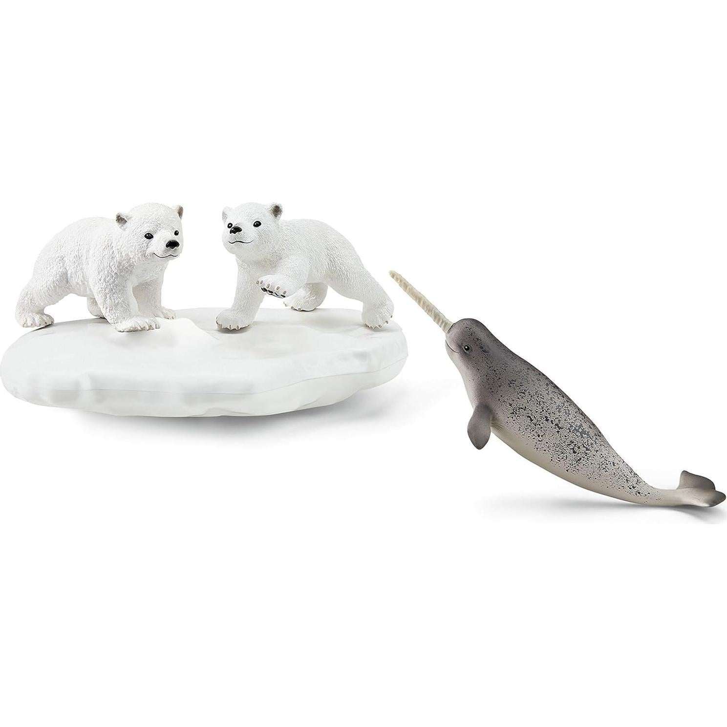 Schleich Parque Polar 4 Piezas Oso Polar y Narval
