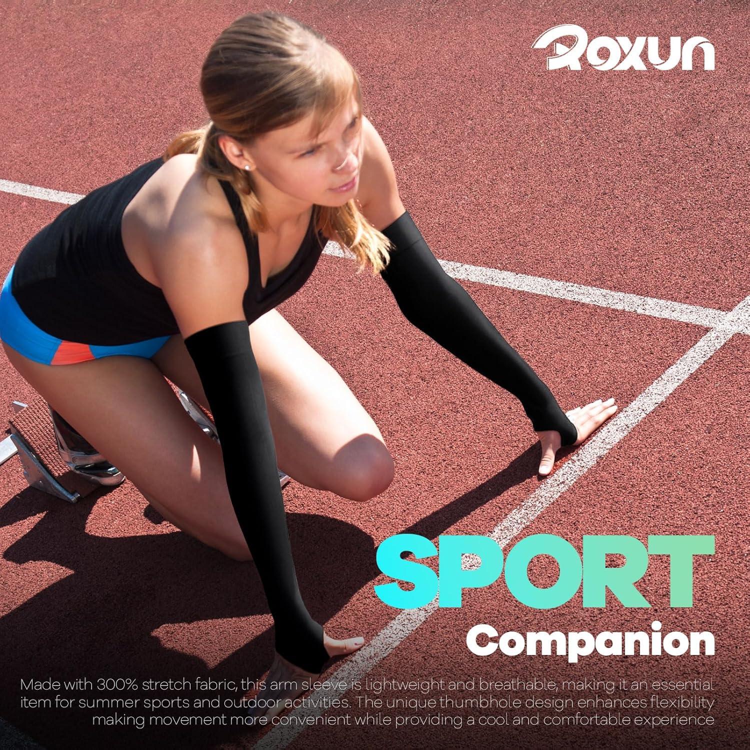 Manguitas de Compresión Roxun UV 50+ para Hombres y Mujeres