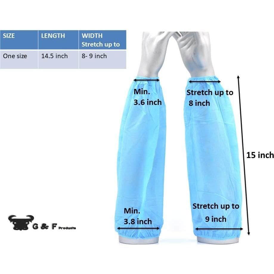 100 Fundas Reutilizables para Brazo G & F Azul 38 cm
