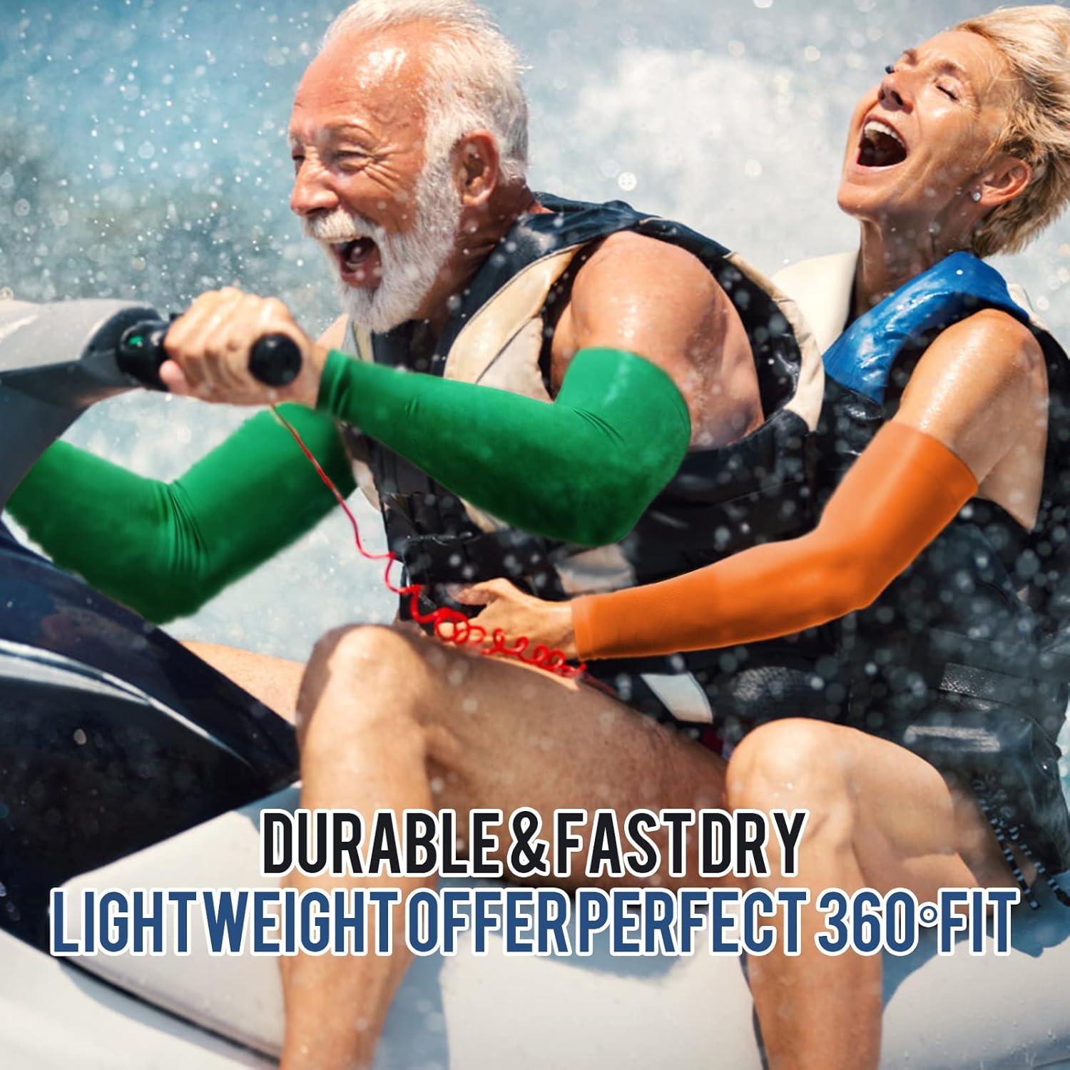 Mangas de Compresión GOUNOD UV para Hombres y Mujeres - 4 Pares Negros