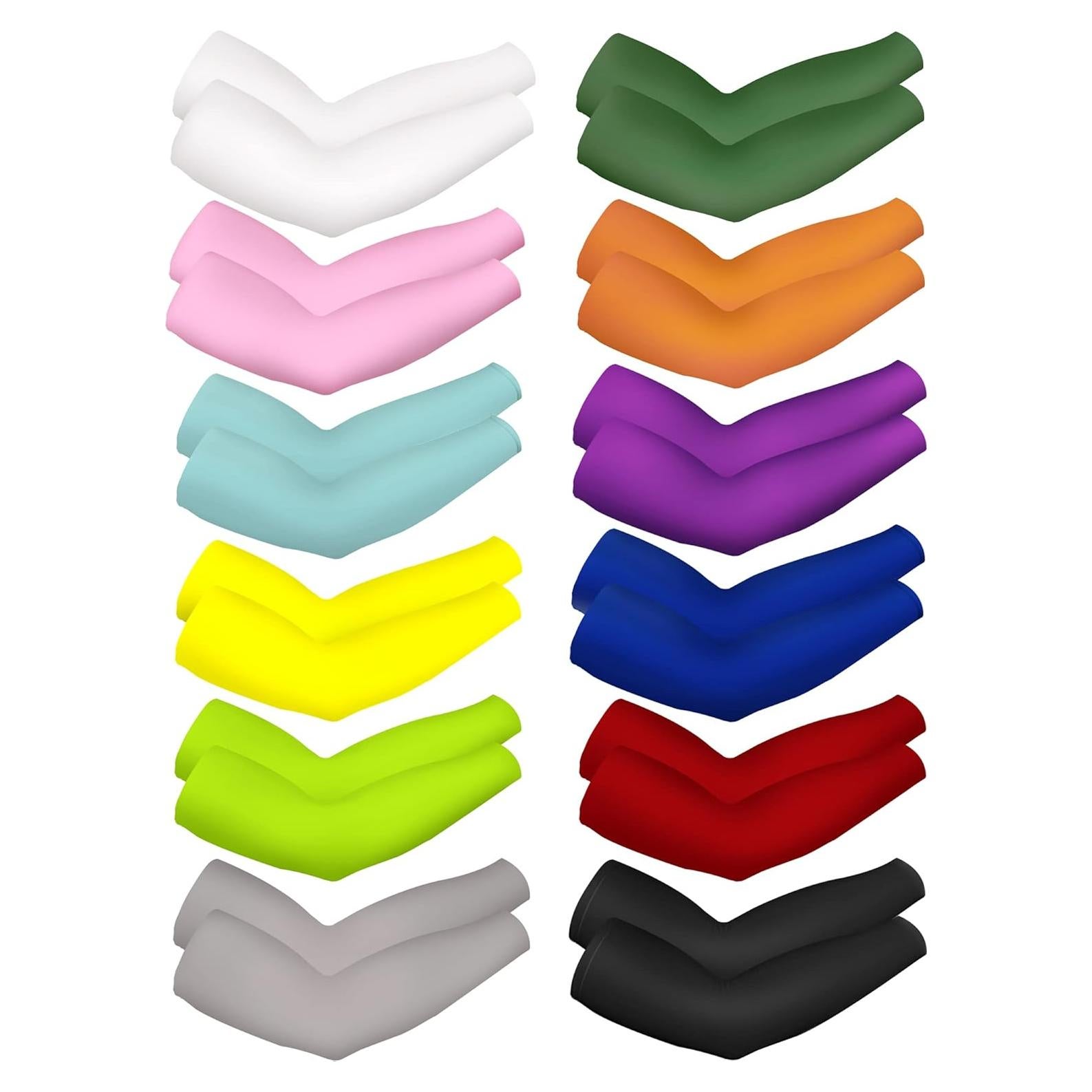 Mangas de Protección UV Unisex Bememo - 12 Pares Multicolor