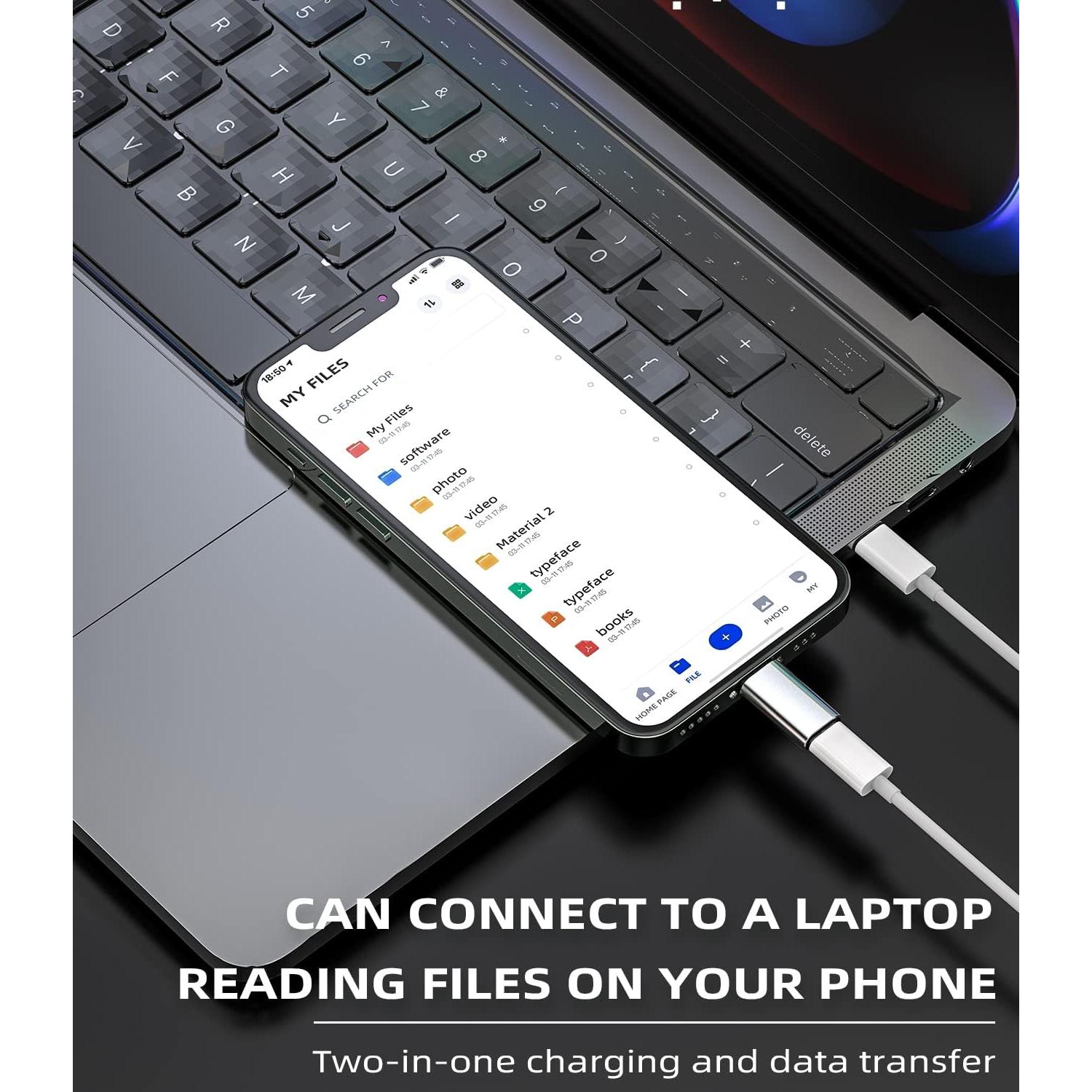 Adaptador USB C a Lightning HOYULLI 3 paquetes MFi