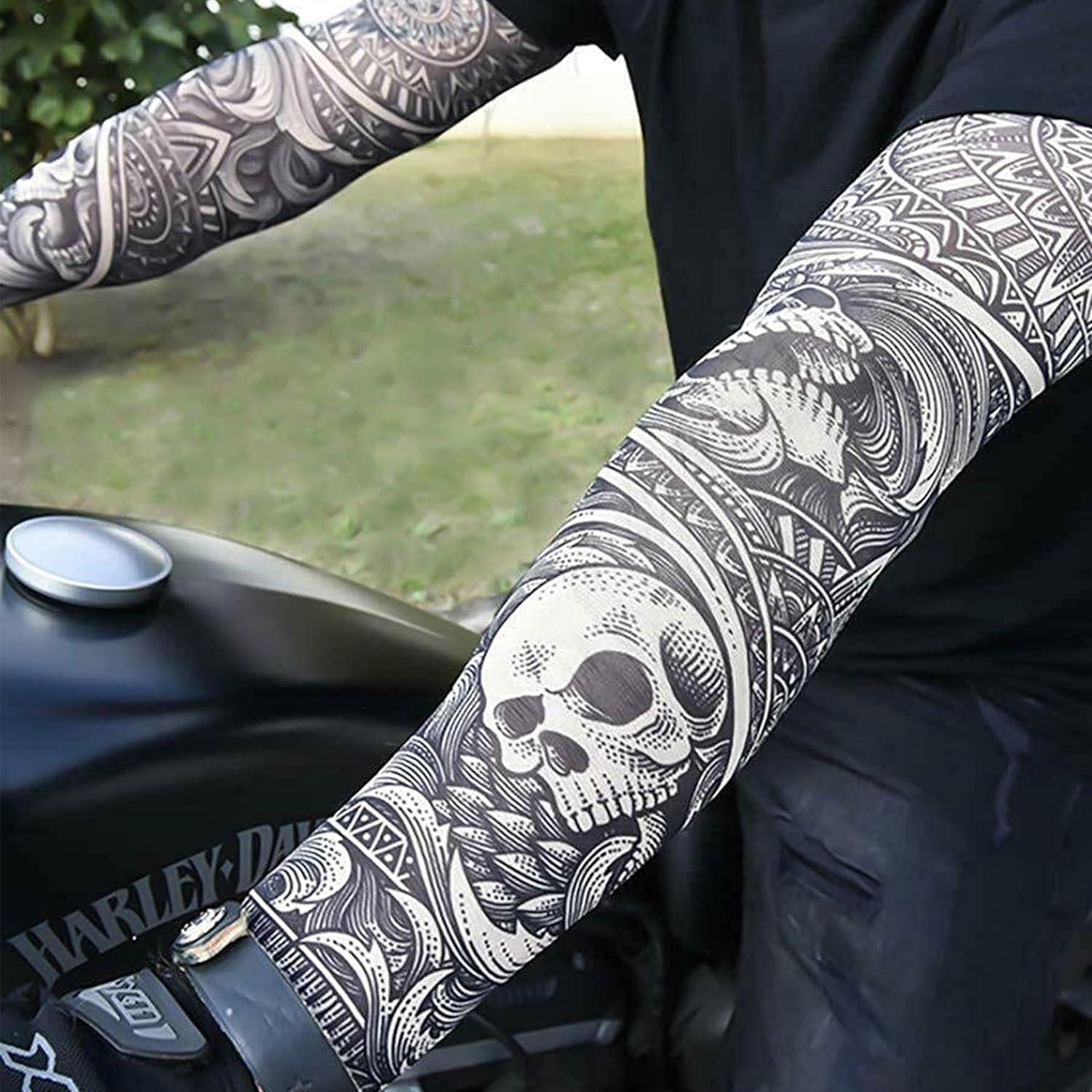 2 Mangas de Tatuaje Nylon Elástico Adulto Punk Rocker Halloween