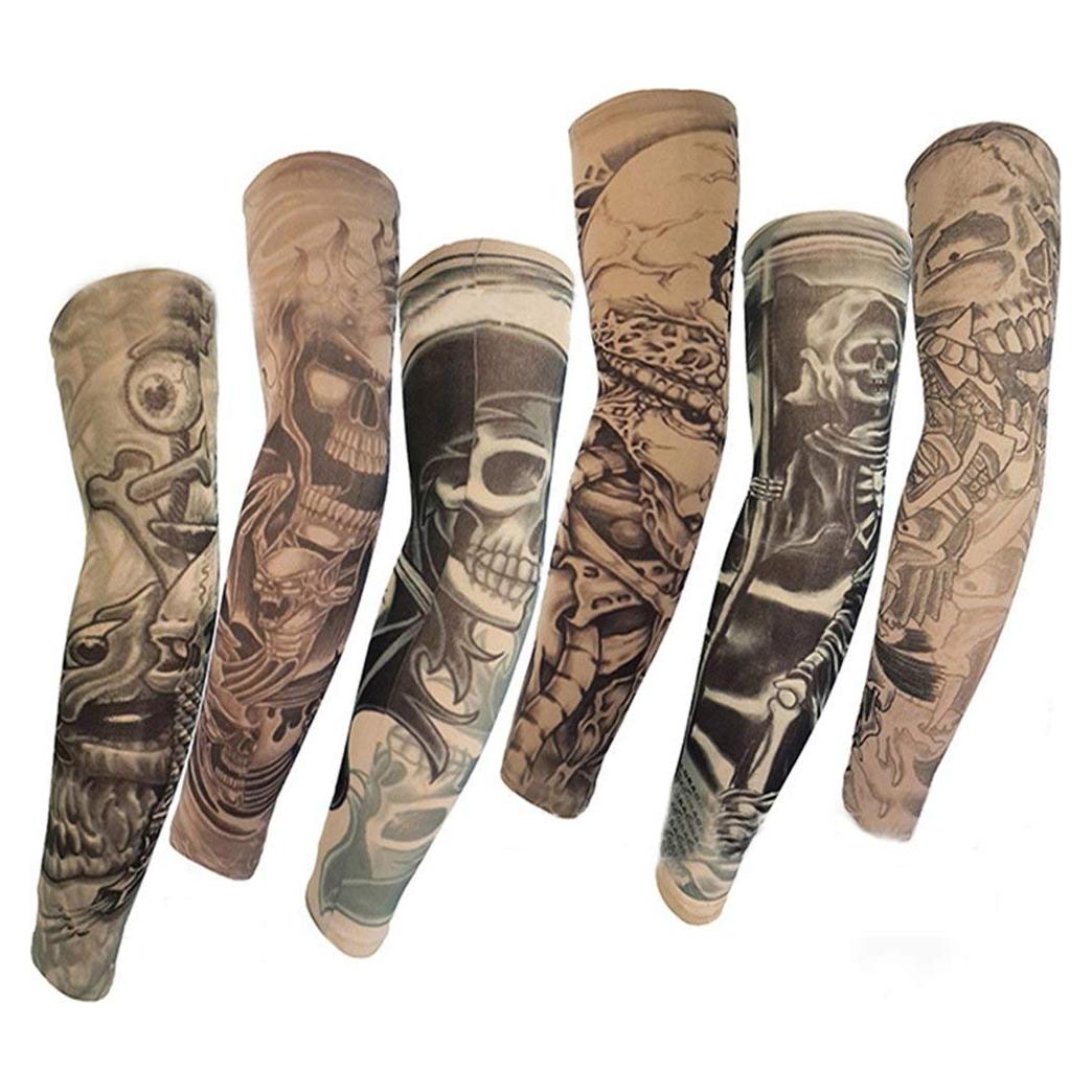 Mangas de Tatuaje Temporal Pinkiou Unisex - 6 Pcs, Protección Solar