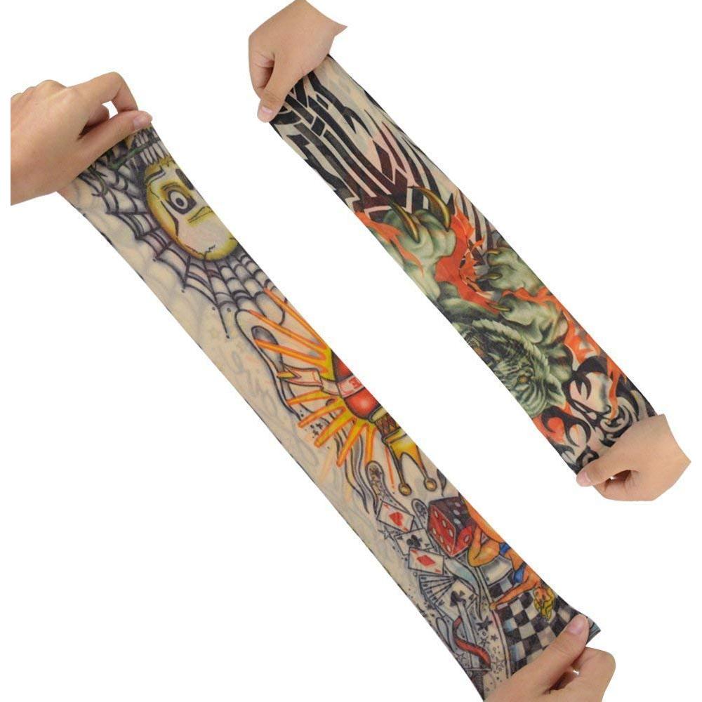 Mangas de Tatuaje Temporal Pinkiou Unisex - 6 Pcs, Protección Solar