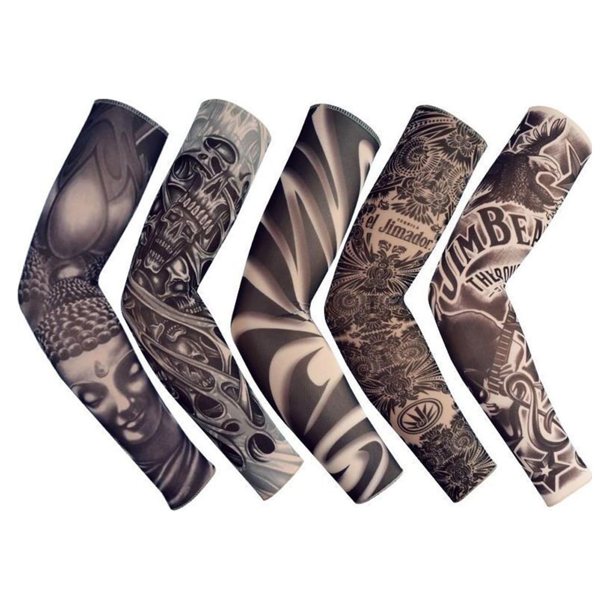 Conjunto de 5 Mangas de Tatuaje Falsas Unisex QIZHENG 46x7.5cm