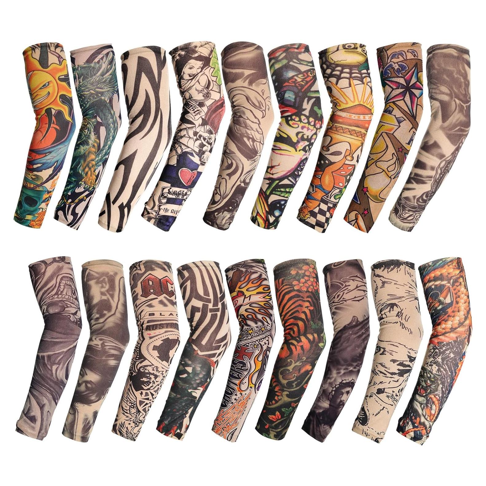 HOVEOX 18 Mangas de Tatuaje Temporales Unisex - Estilos Aleatorios
