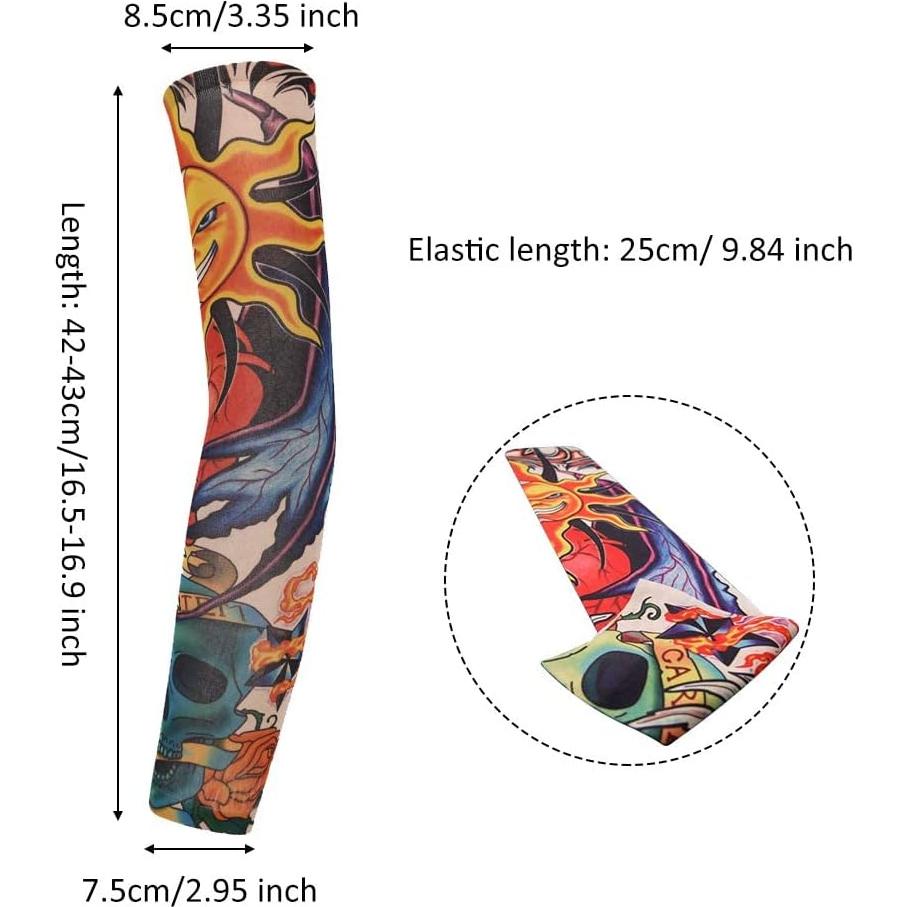 SPOKKI 24 Mangas de Tatuaje Temporal Falsas para Adultos