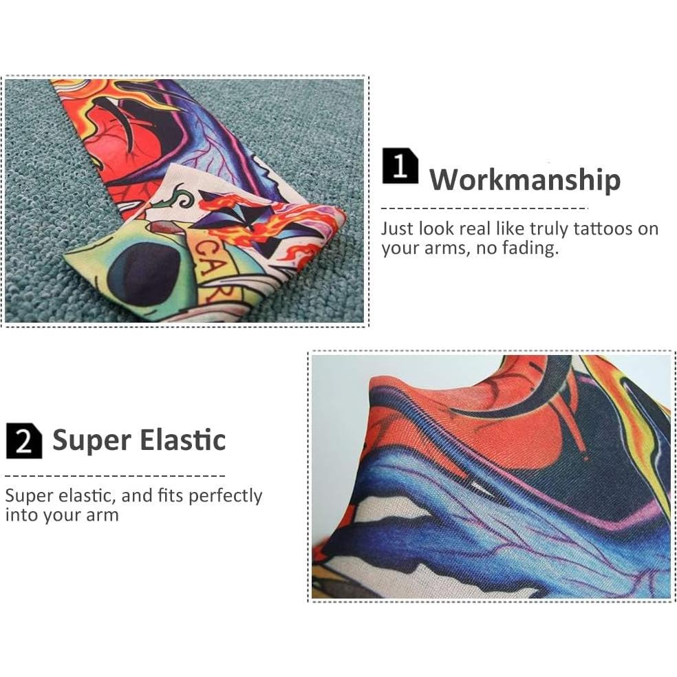 SPOKKI 24 Mangas de Tatuaje Temporal Falsas para Adultos