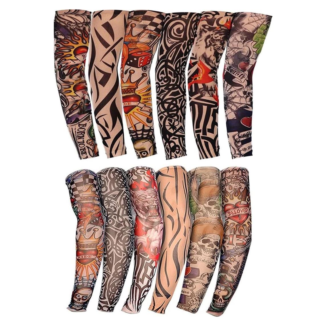 Manga Temporal de Tatuaje Falso Kirozanny 12pcs UV Compresión