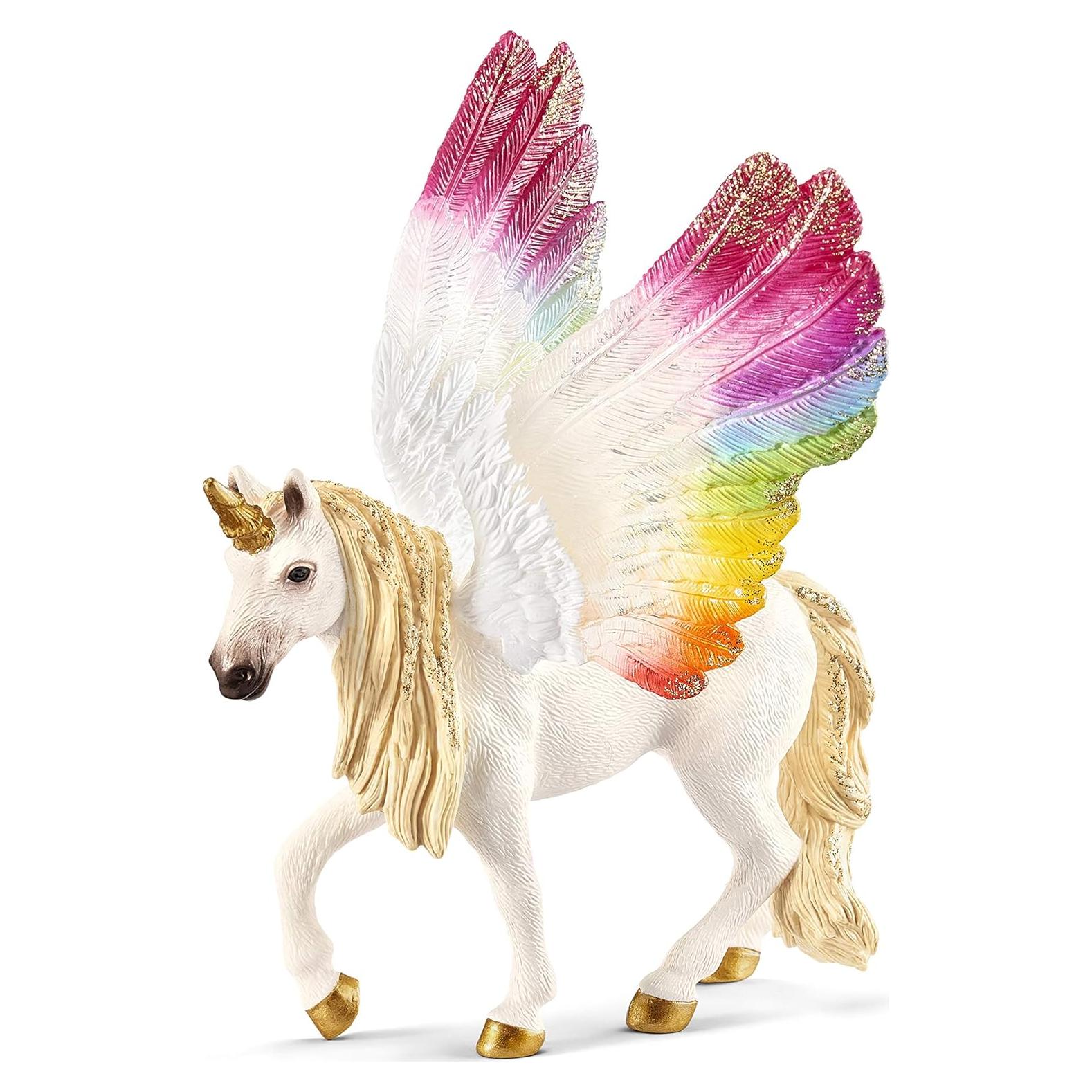 Unicornio Arcoíris Alado Schleich 12,7 cm para Niños 5+