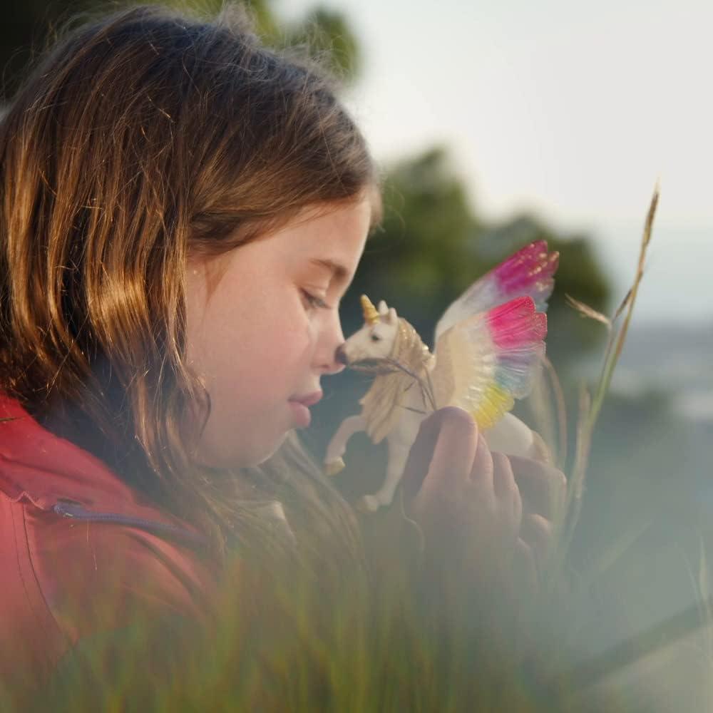 Unicornio Arcoíris Alado Schleich 12,7 cm para Niños 5+