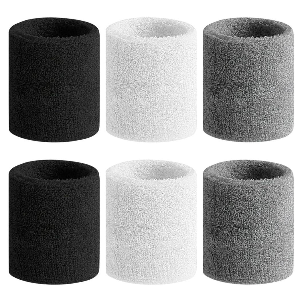 Muñequera Deportiva BEACE 6PCS Algodón Absorbente para Ejercicio