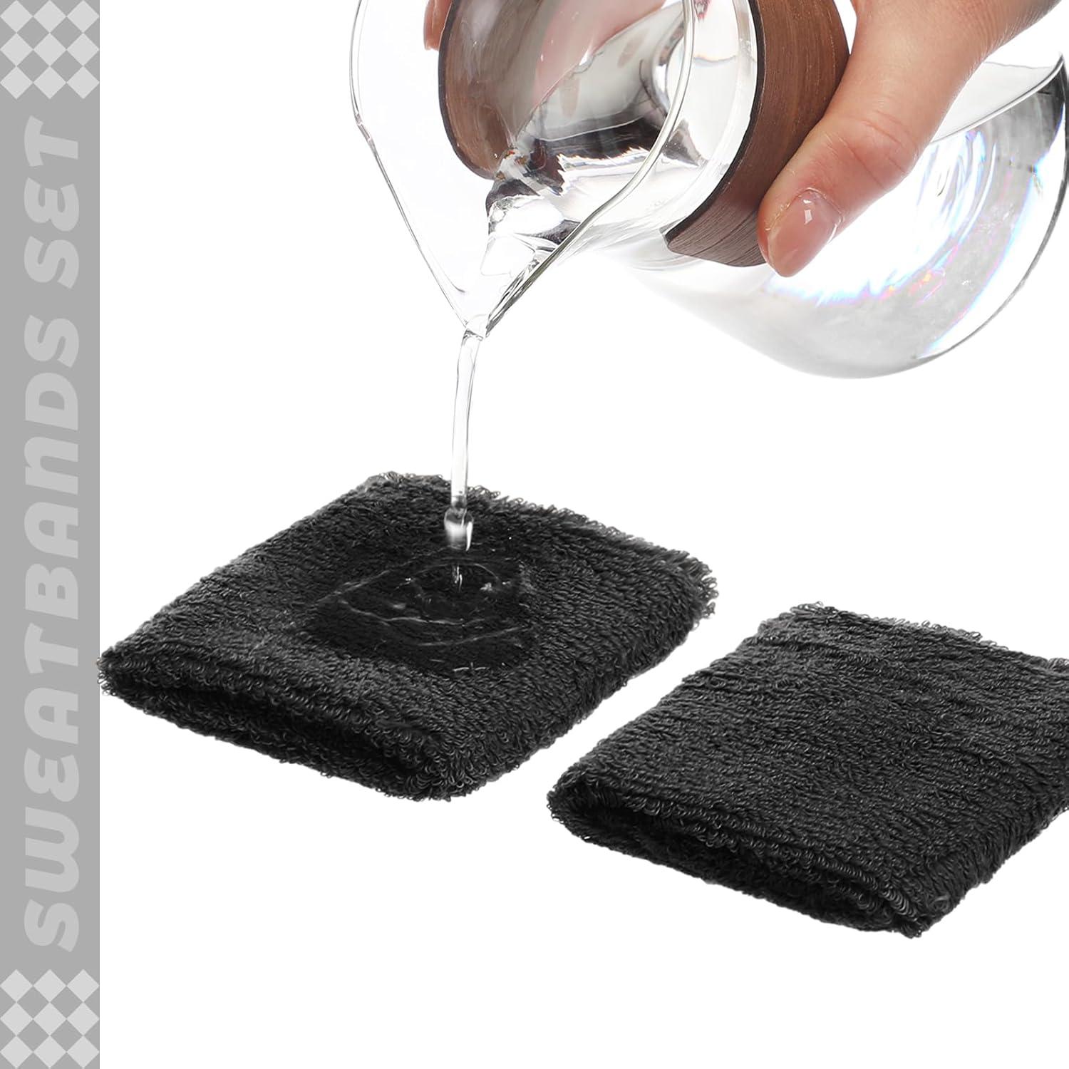 Muñequera de Sudor Bememo 24 Pcs Unisex Absorbentes Elásticas