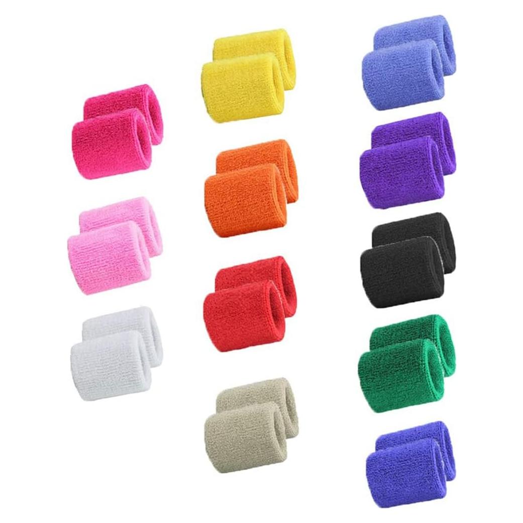 Muñequera Deportiva STONCEL 12 Pares Coloridos Algodón