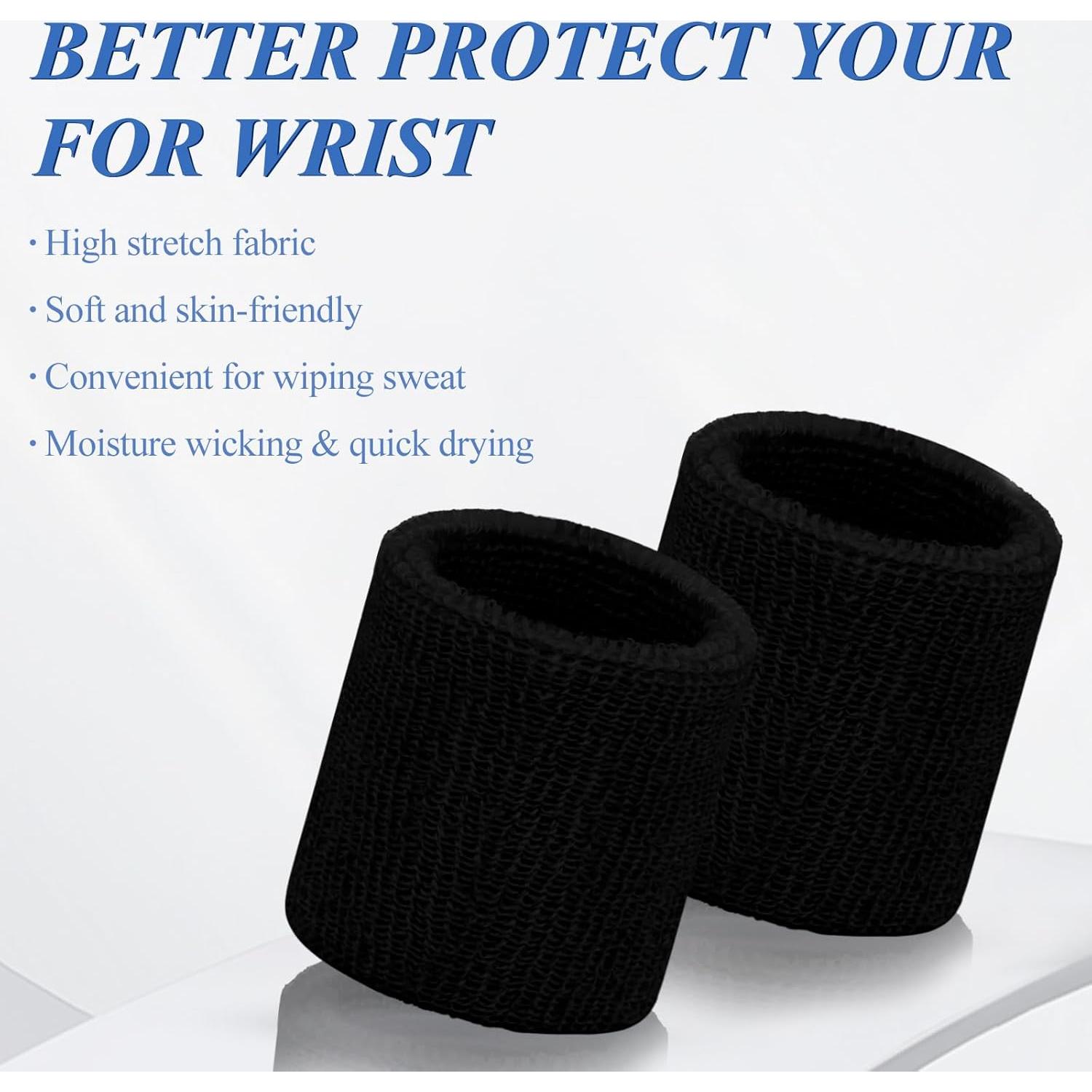 Paquete de 6 Muñequera Deportiva Toresper Unisex Negra