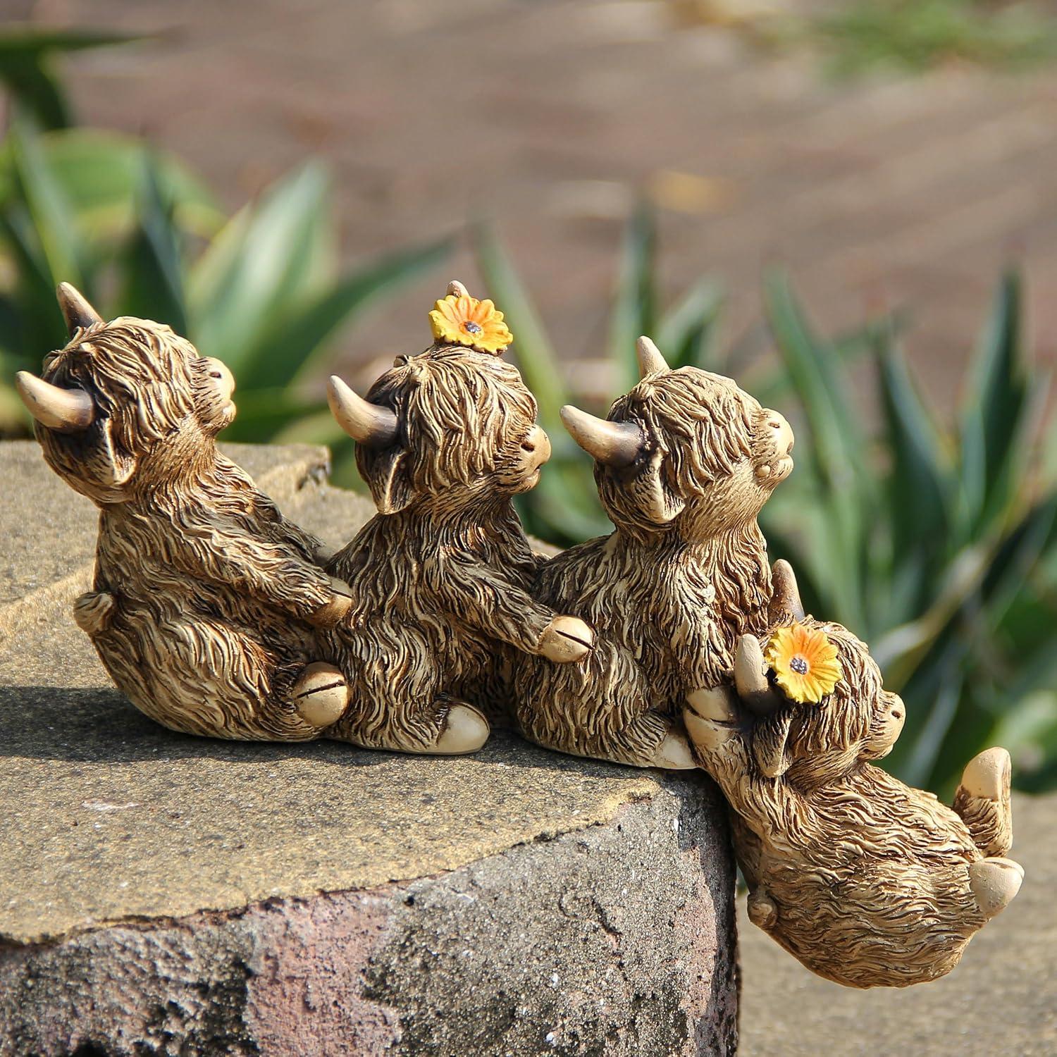 Estatua de Vaca Highland para Jardín - Leekung - 4 Piezas