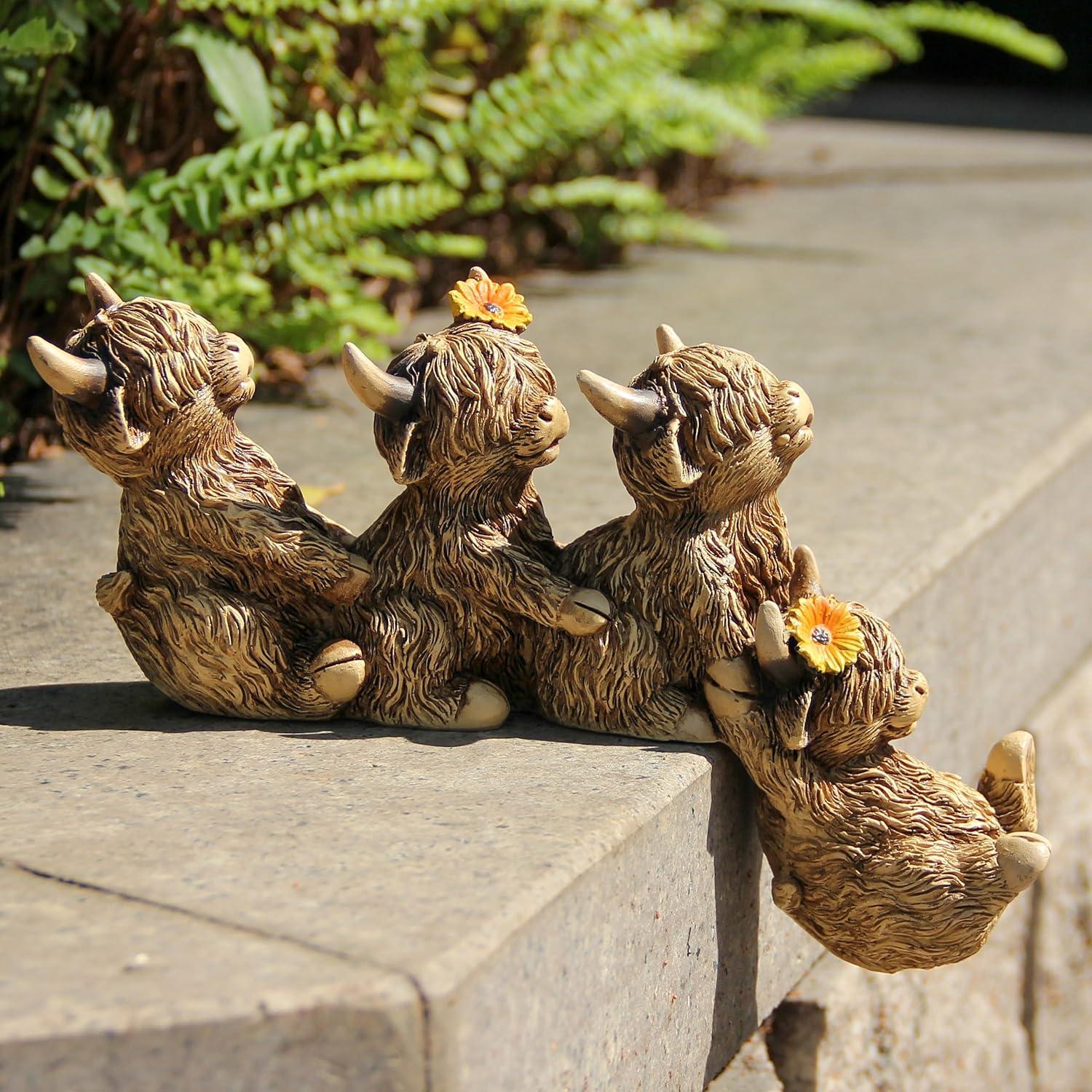 Estatua de Vaca Highland para Jardín - Leekung - 4 Piezas