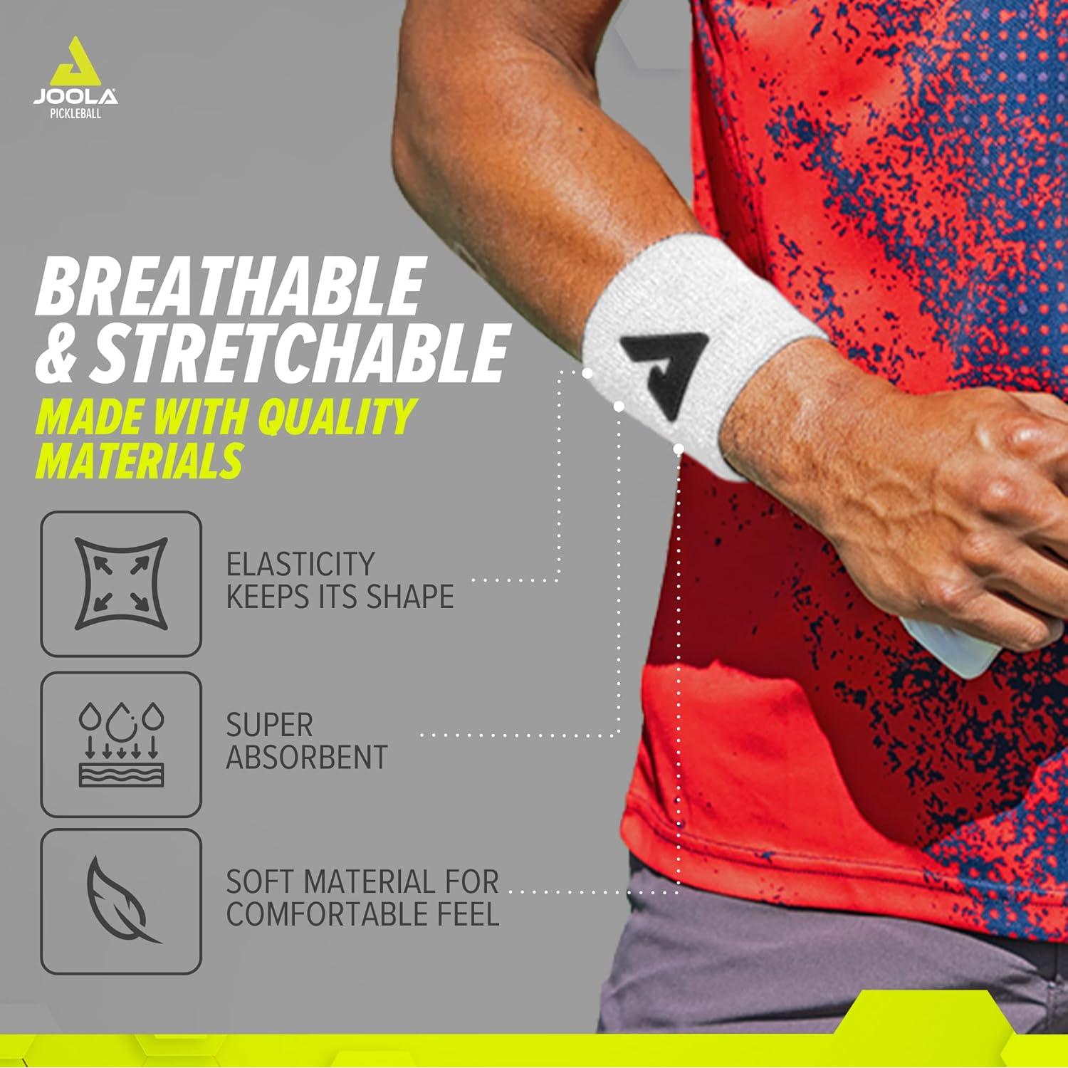 Muñequera JOOLA Trinity - 2 Paquete Blanca Absorbente 11.43 cm