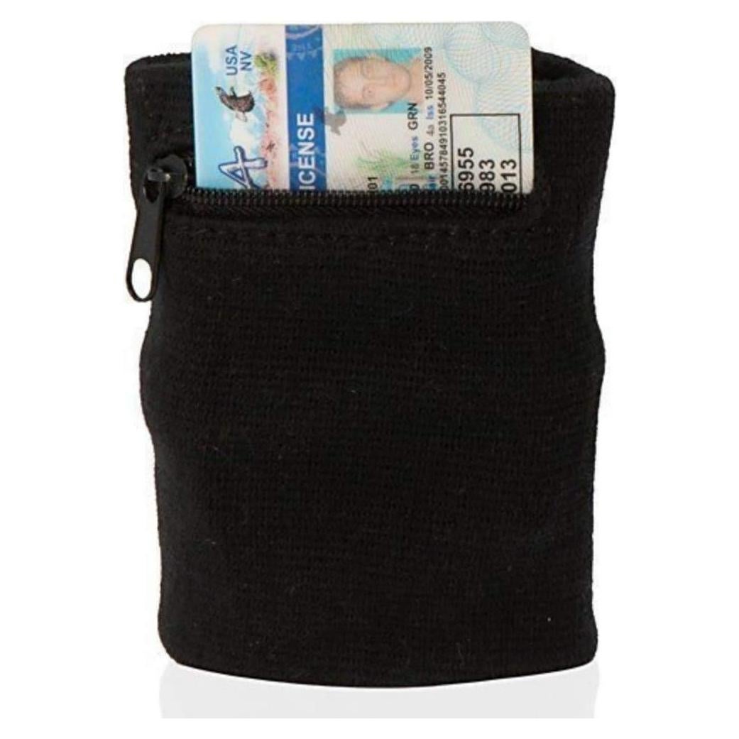 Suddora Zipper Wrist Pouch - Sweatband/Wristband Wallet for Keys, ID, Cards, Cash