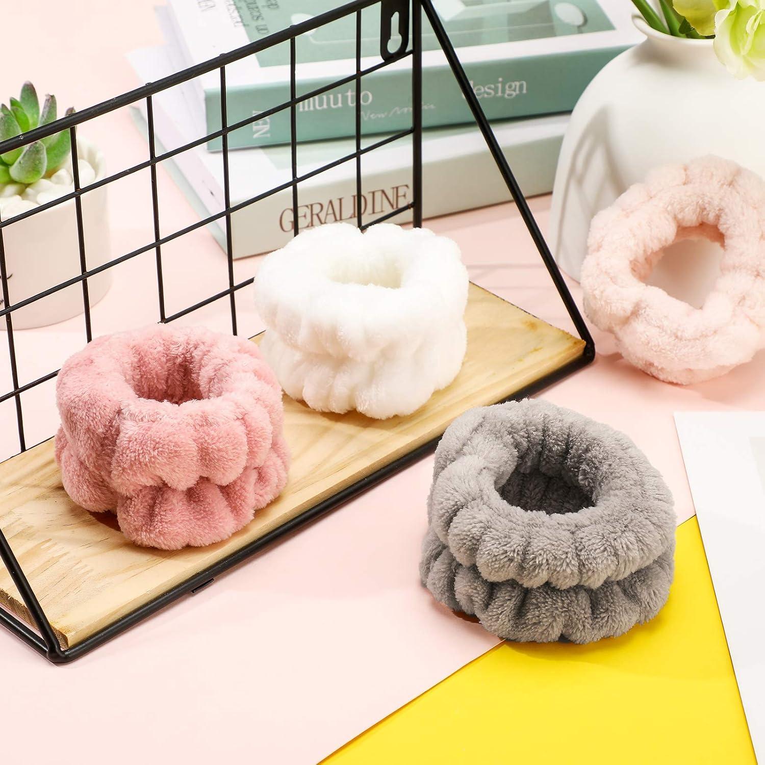 Chuangdi Bandas de Muñeca de Microfibra para Lavar la Cara - 4 Pares