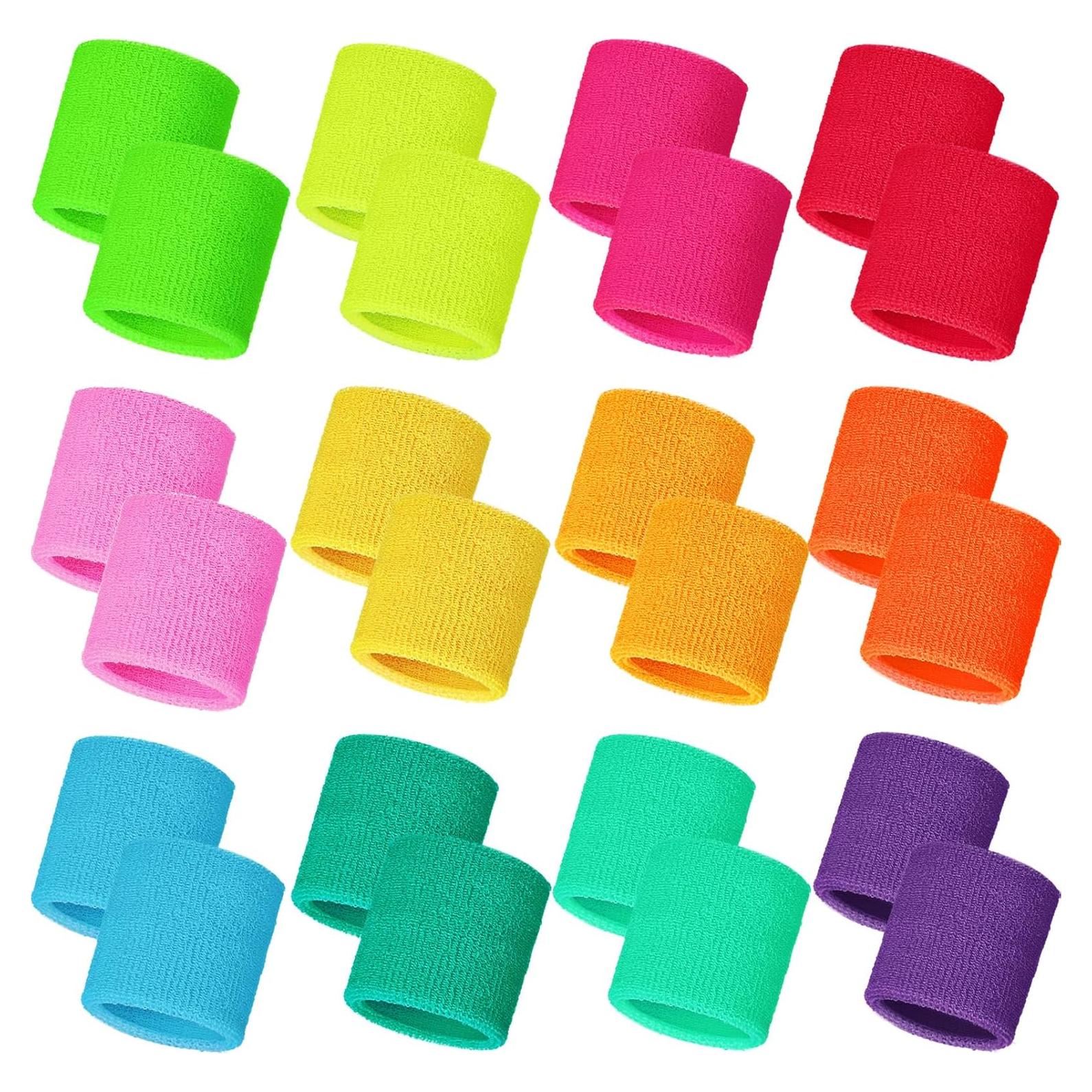 Pulseras Deportivas Neón Bememo 24 Pcs para Niños 6x6 cm