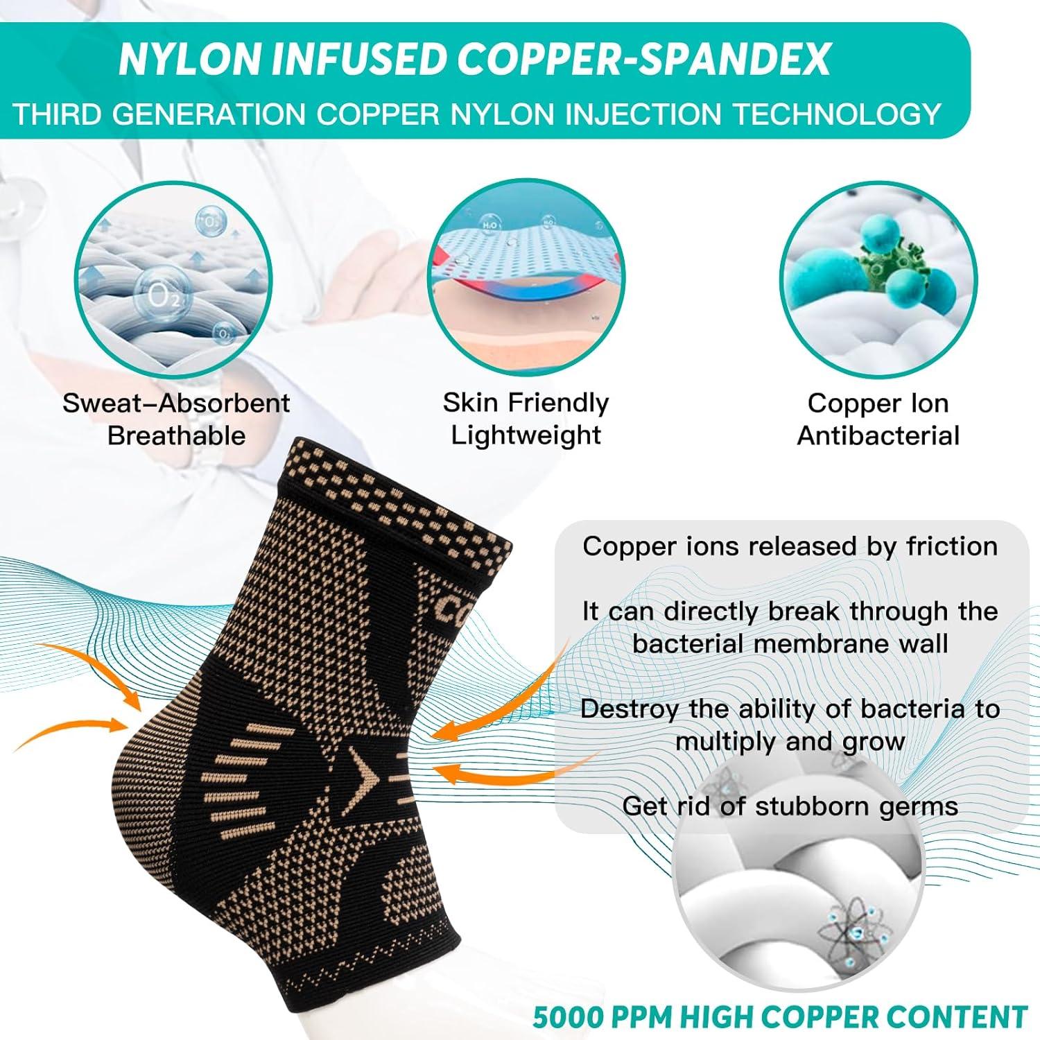 Faja de Tobillo INDEEMAX Mediana Negro Cobre - Compresión y Soporte