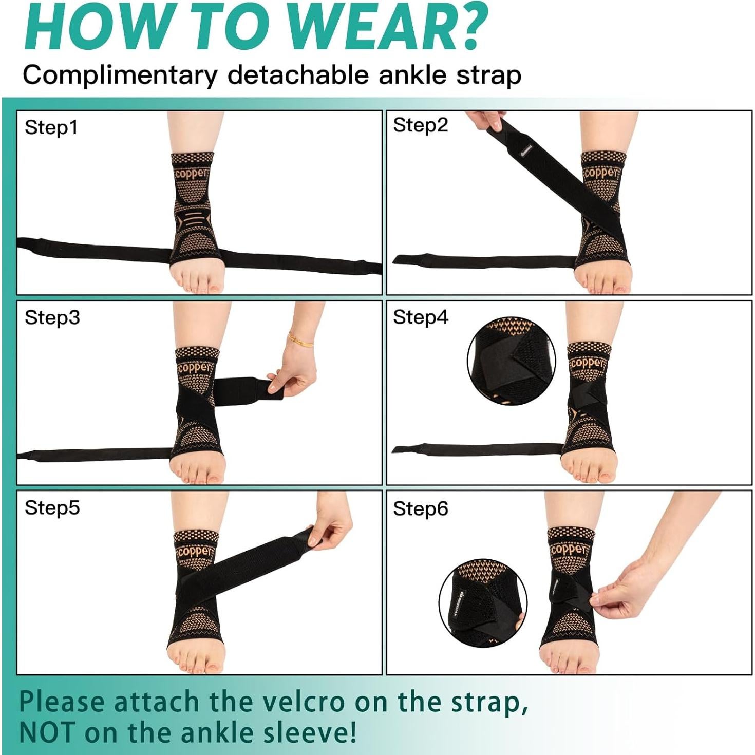 Faja de Tobillo INDEEMAX Mediana Negro Cobre - Compresión y Soporte