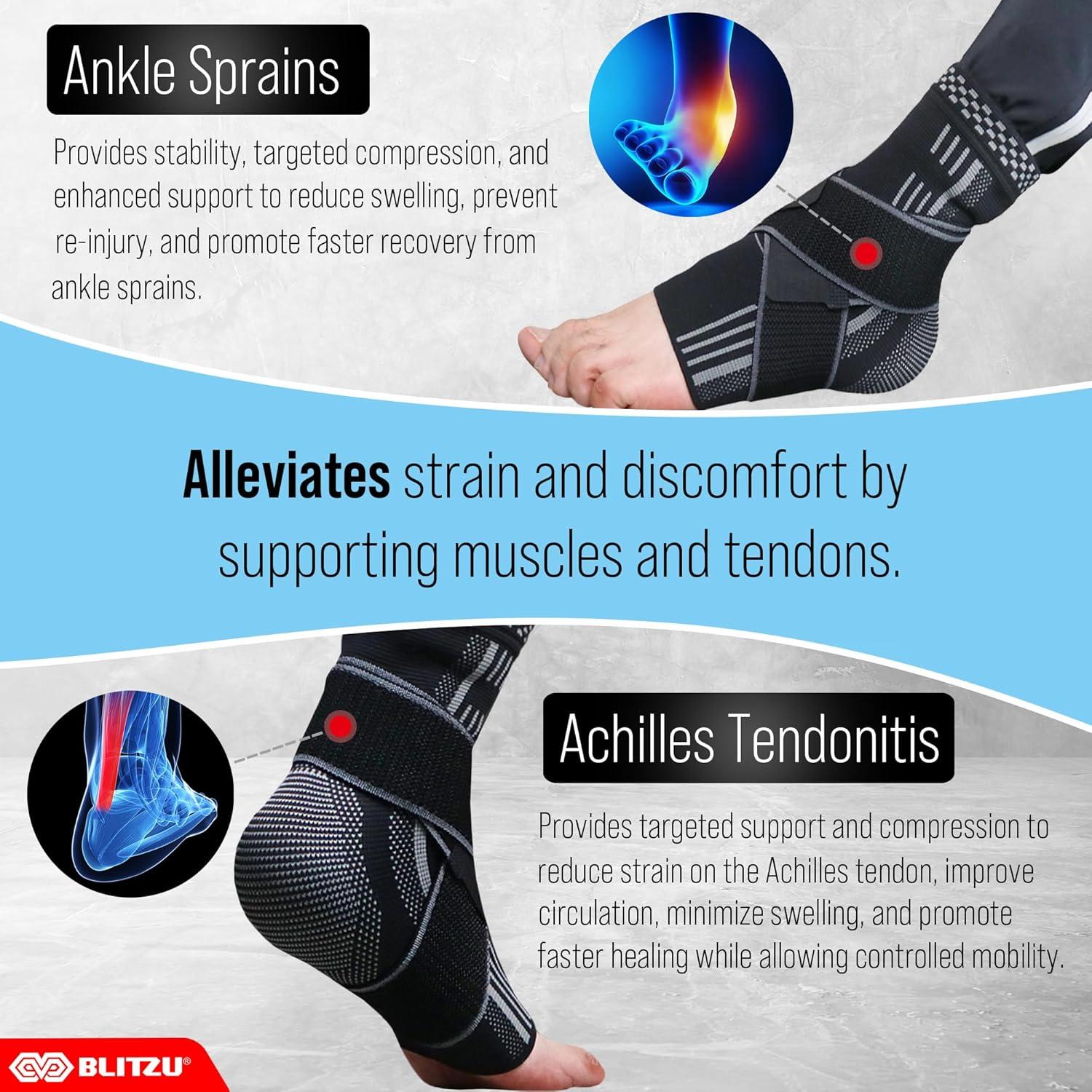 Faja para Tobillo BLITZU Mediana Compresión Alivio Dolor