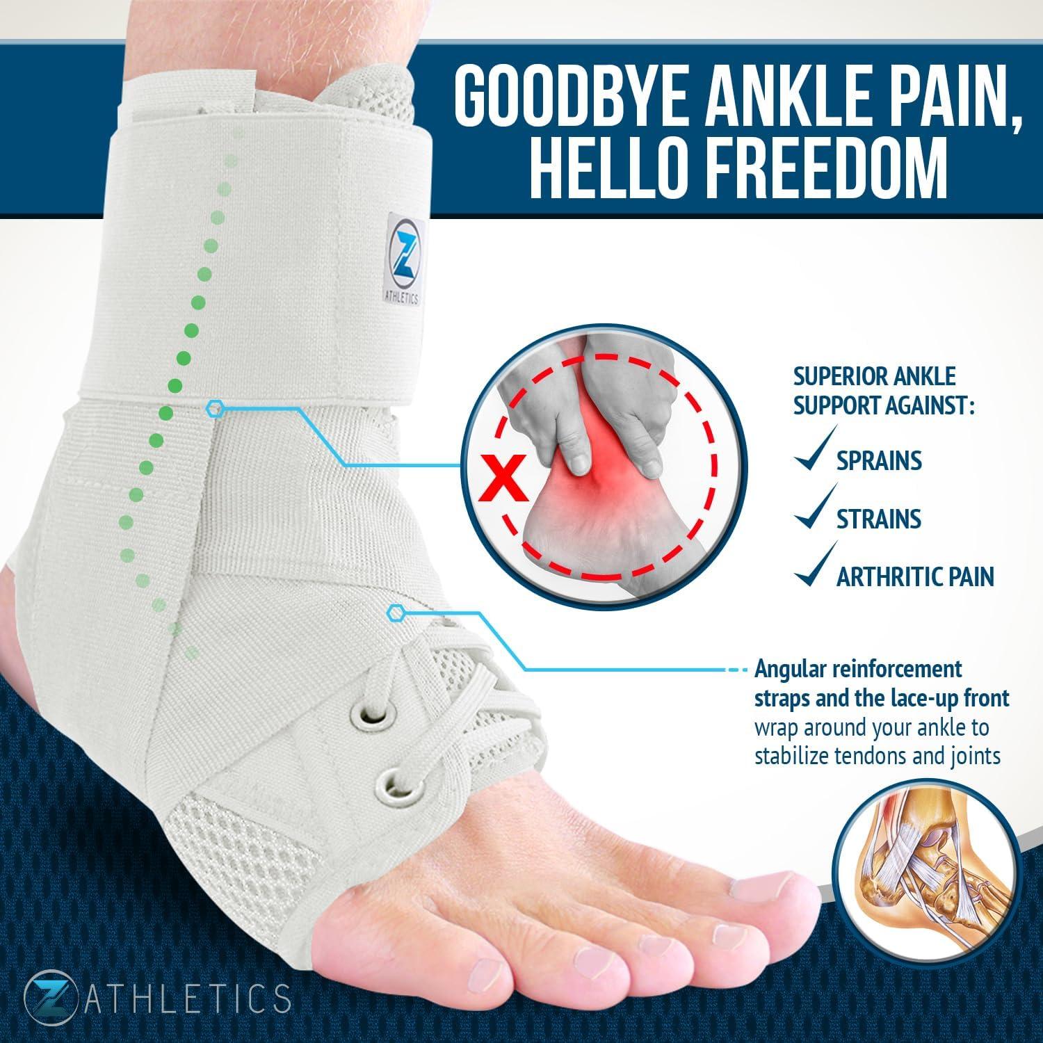 Soporte para Tobillo Z Athletics Ajustable - Mediano Blanco