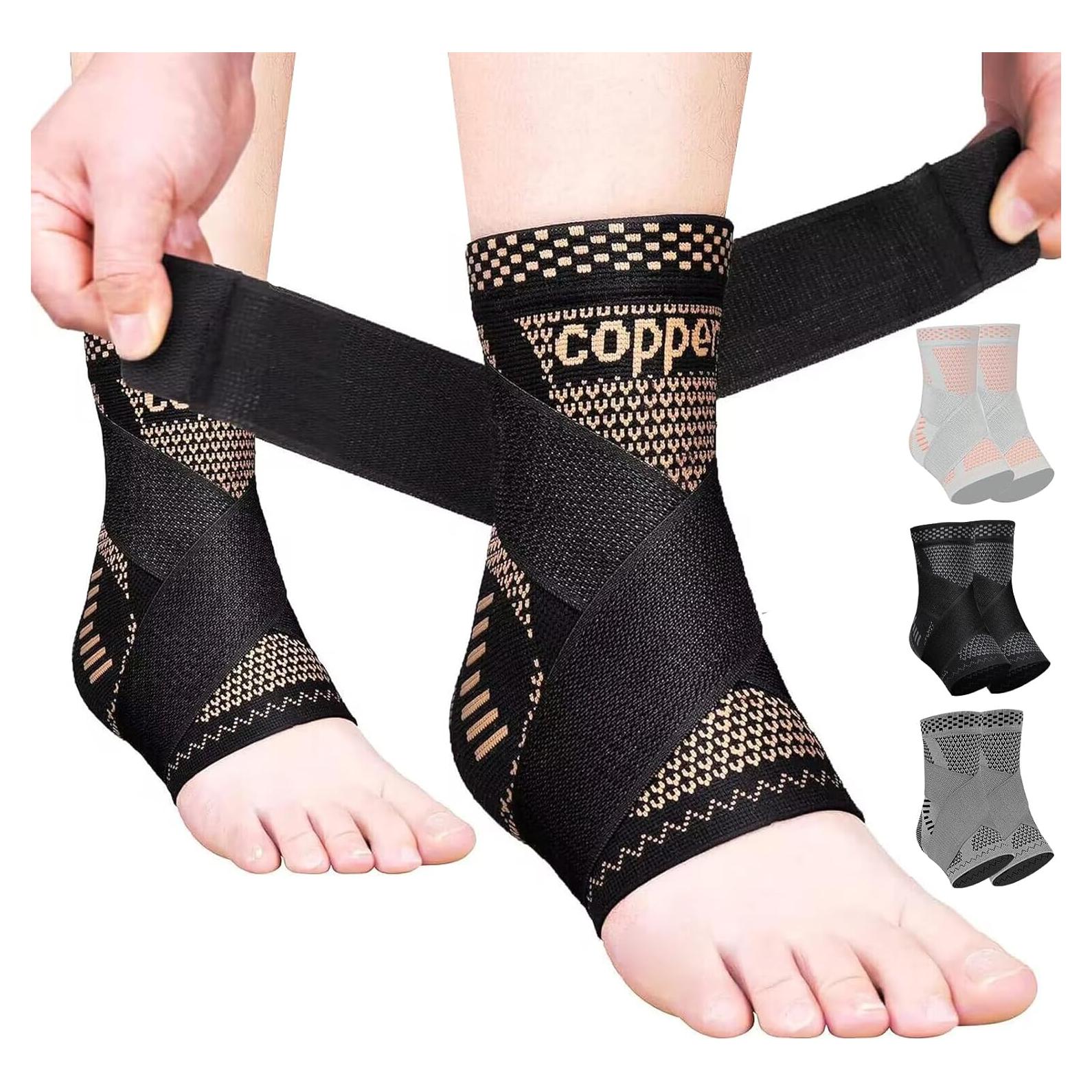 Faja de Tobillo de Cobre JIUFENTIAN Ajustable para Tendinitis