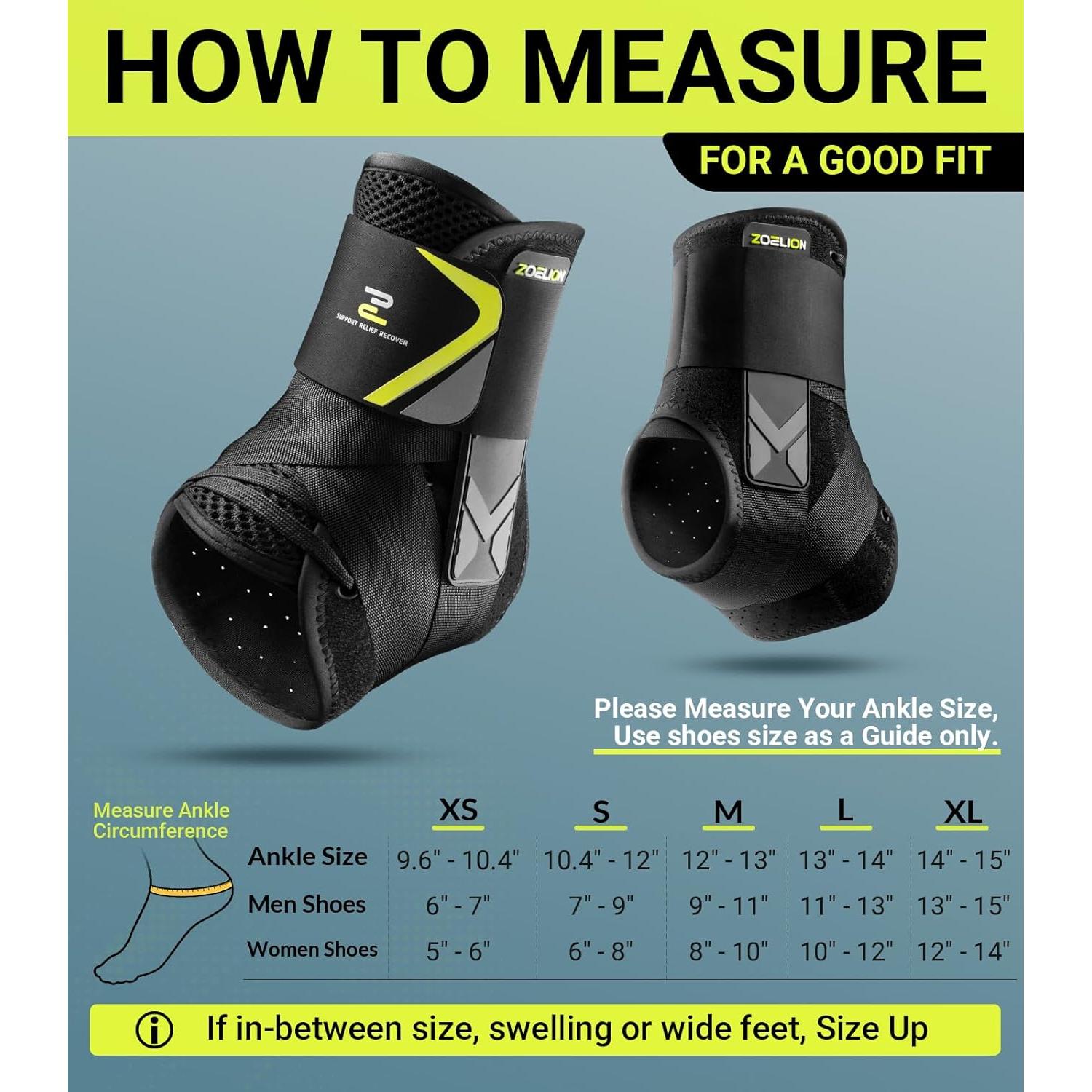 Soporte de Tobillo ZOELION Ajustable y Transpirable L