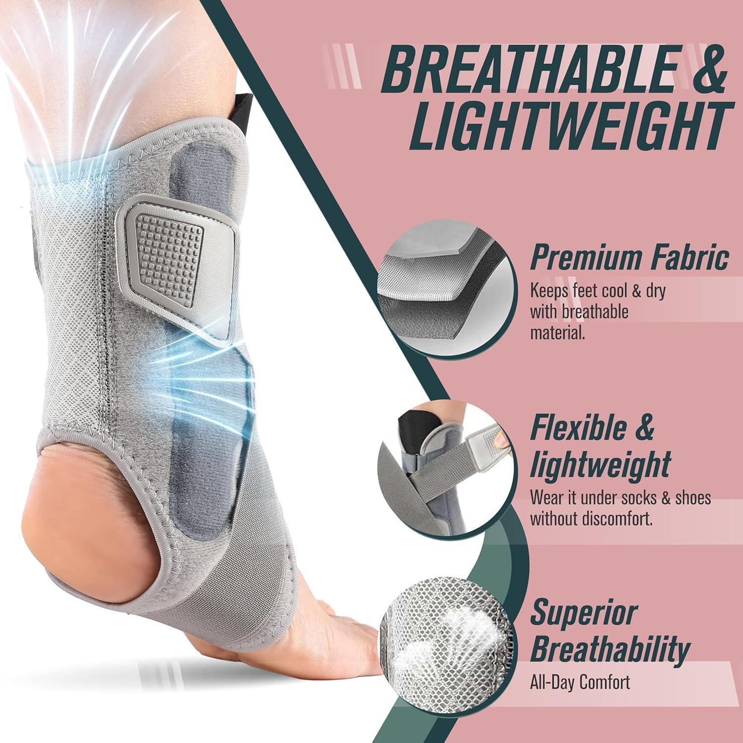 Soporte de Tobillo Xuysi con Barra Metálica - Gris