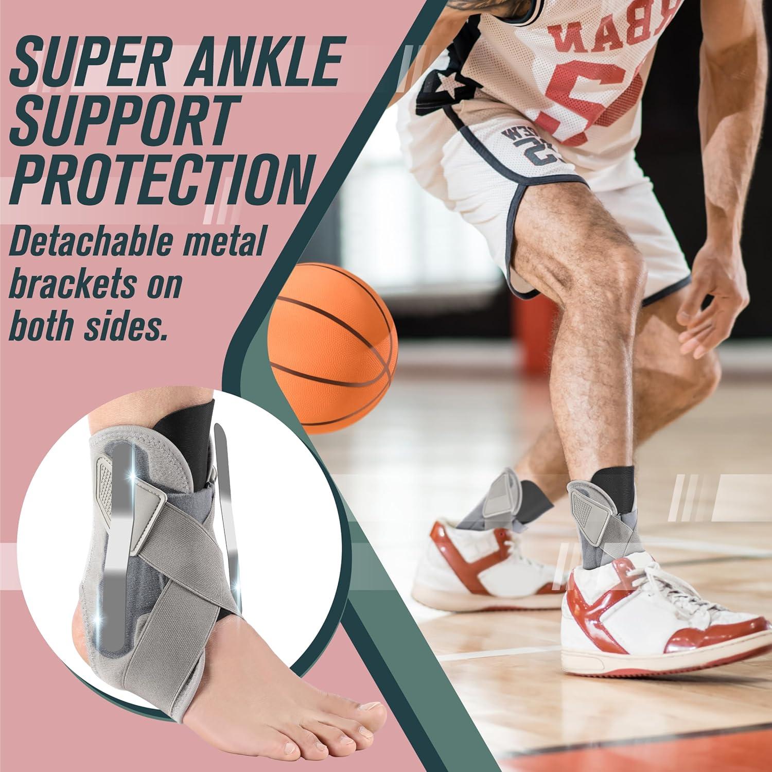 Soporte de Tobillo Xuysi con Barra Metálica - Gris