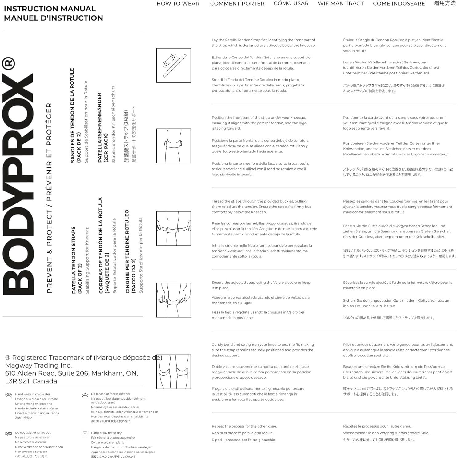 Cinta para Rodilla Bodyprox BP-KneeStrap2P Ajustable 33-46 cm