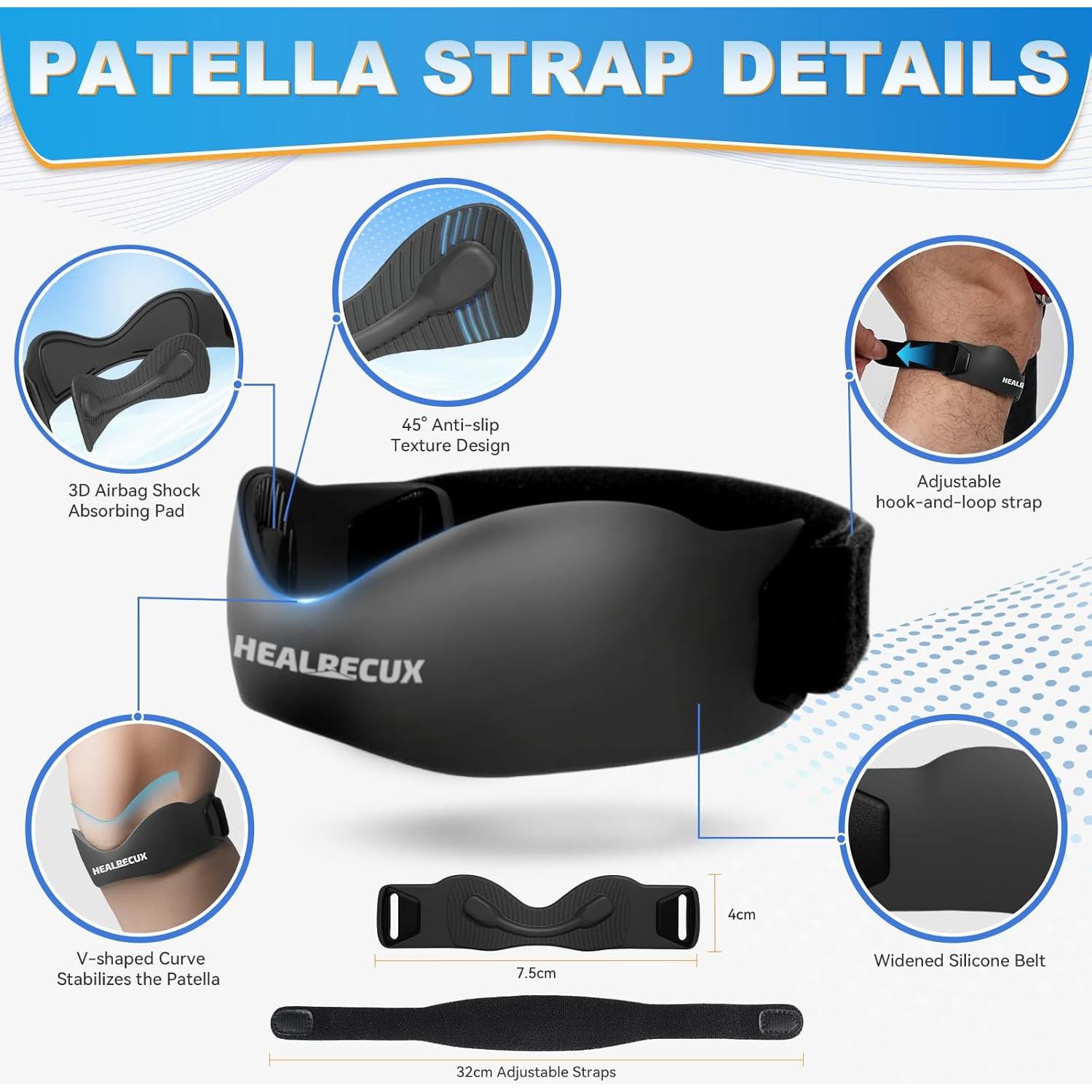 Correa Patelar Ajustable Healrecux de Silicona Antideslizante